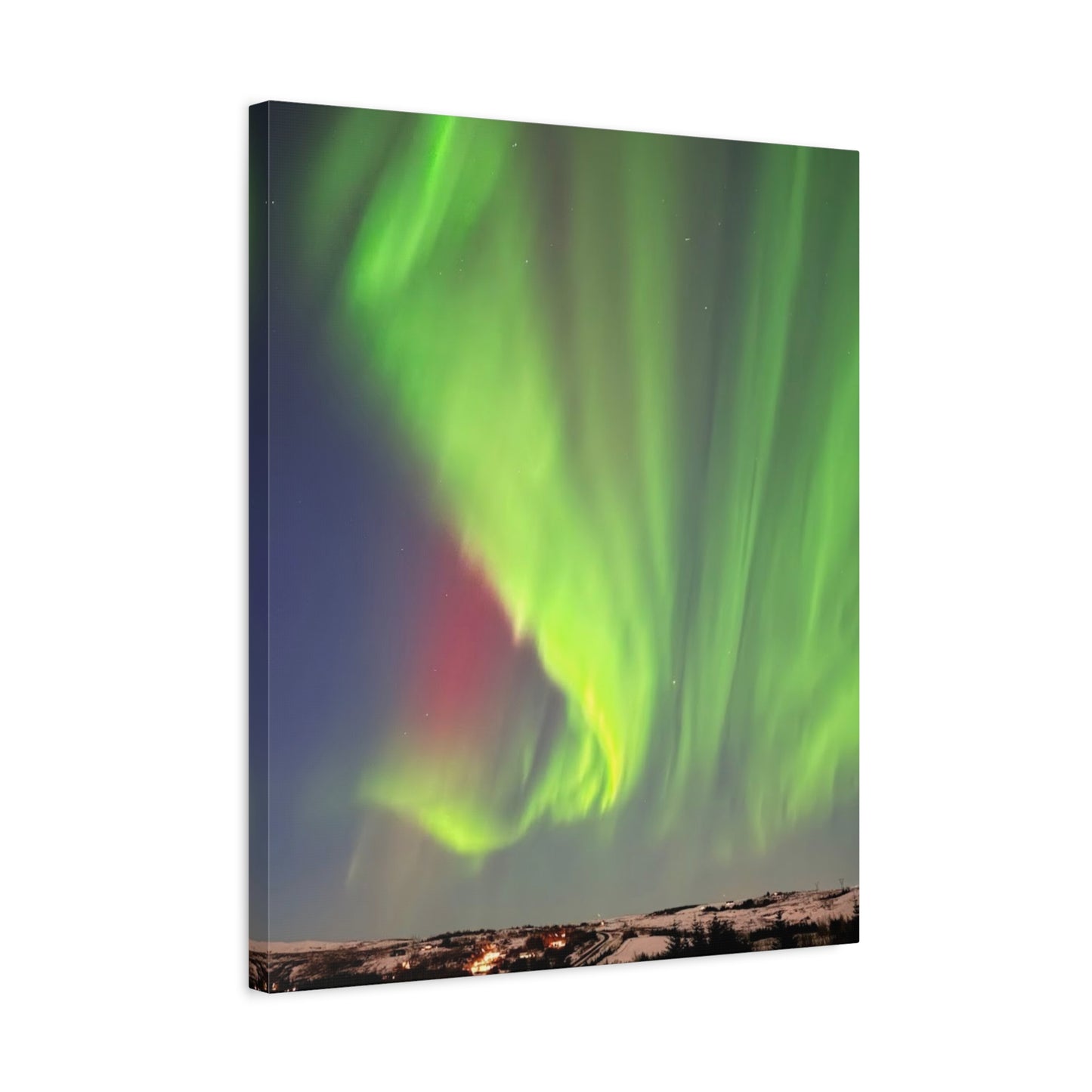 Aurora Borealis Canvas Art - Stunning Northern Lights Stretched Wall Decor Iceland