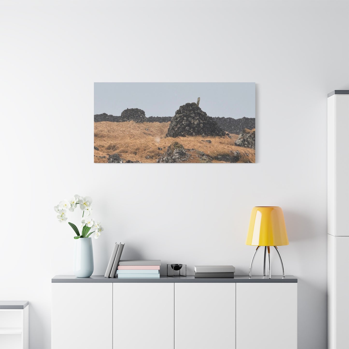 Nature-Inspired Stretched Canvas Art - Tranquil Rock Formation