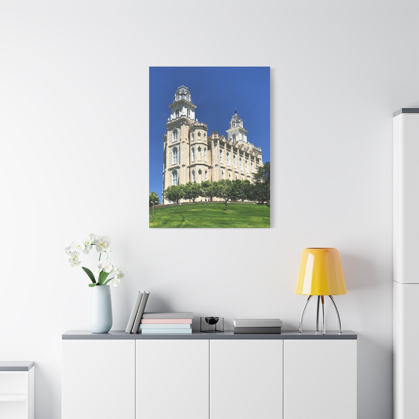 Matte Canvas Wall Art - Beautiful Architectural Print for Home Décor Manti Temple LDS
