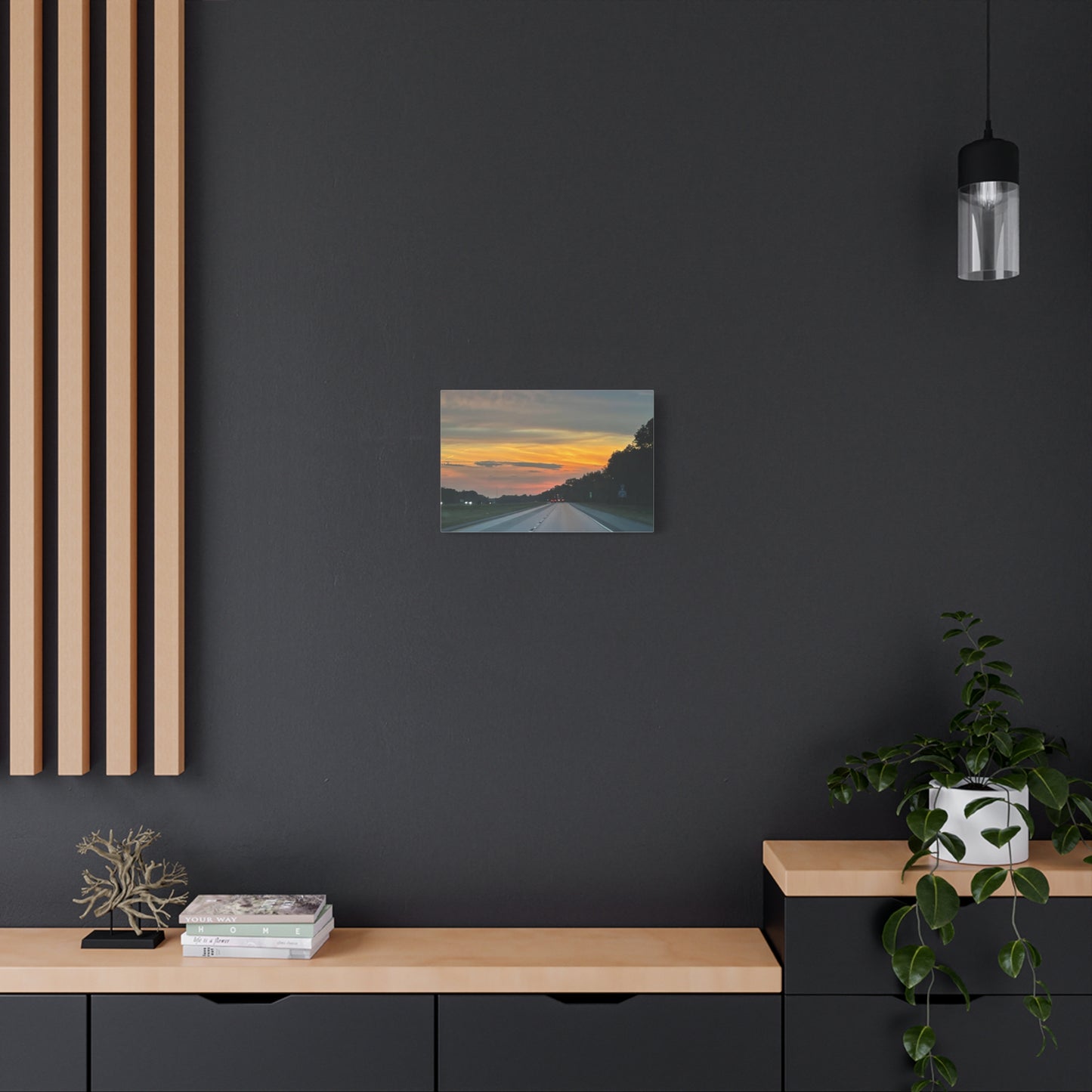 Sunset Roadway Canvas Print - Matte Stretched Artwork