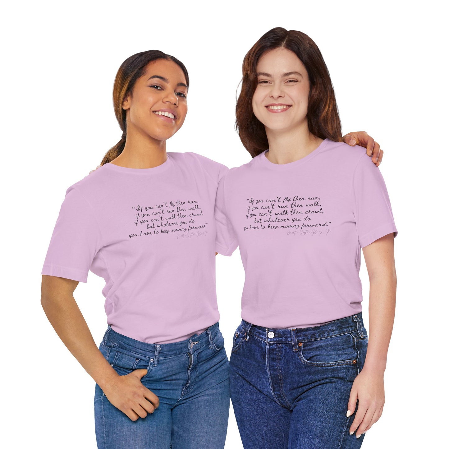 MLK "If you can't fly, then run..." Inspirational Quote Unisex Jersey Tee - Motivational Short Sleeve T-Shirt