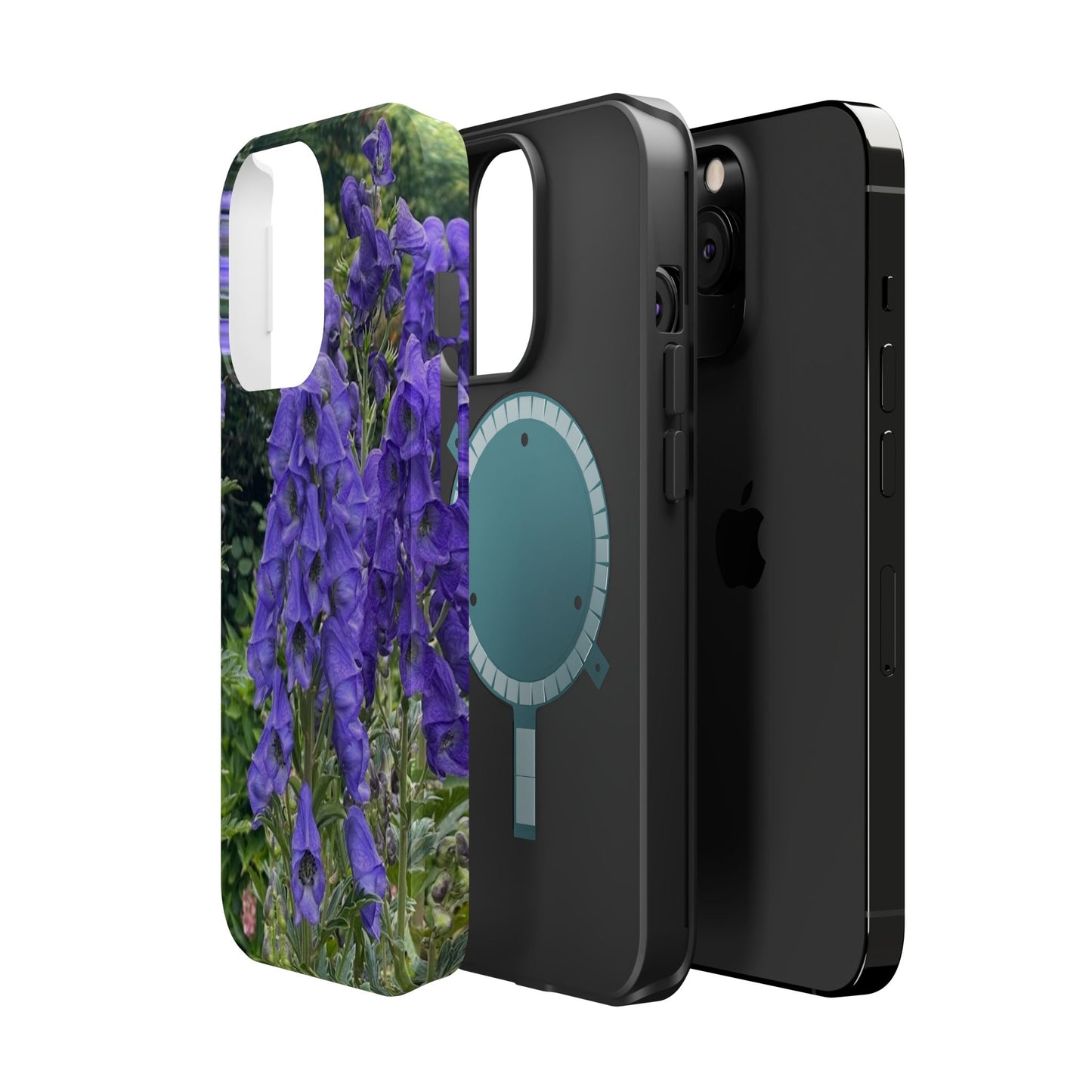Floral Magnetic Tough Case - Vibrant Purple Flower Design for Resilience and Style