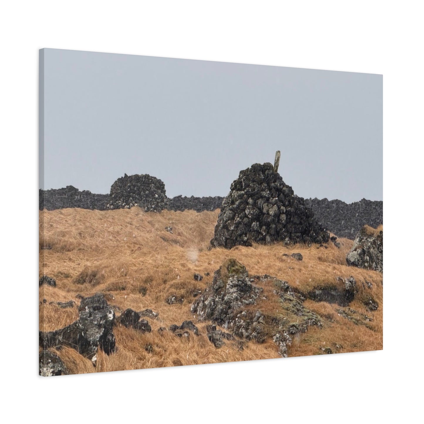 Nature-Inspired Stretched Canvas Art - Tranquil Rock Formation