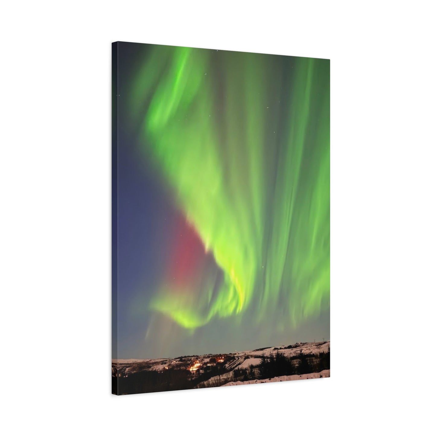 Aurora Borealis Canvas Art - Stunning Northern Lights Stretched Wall Decor Iceland