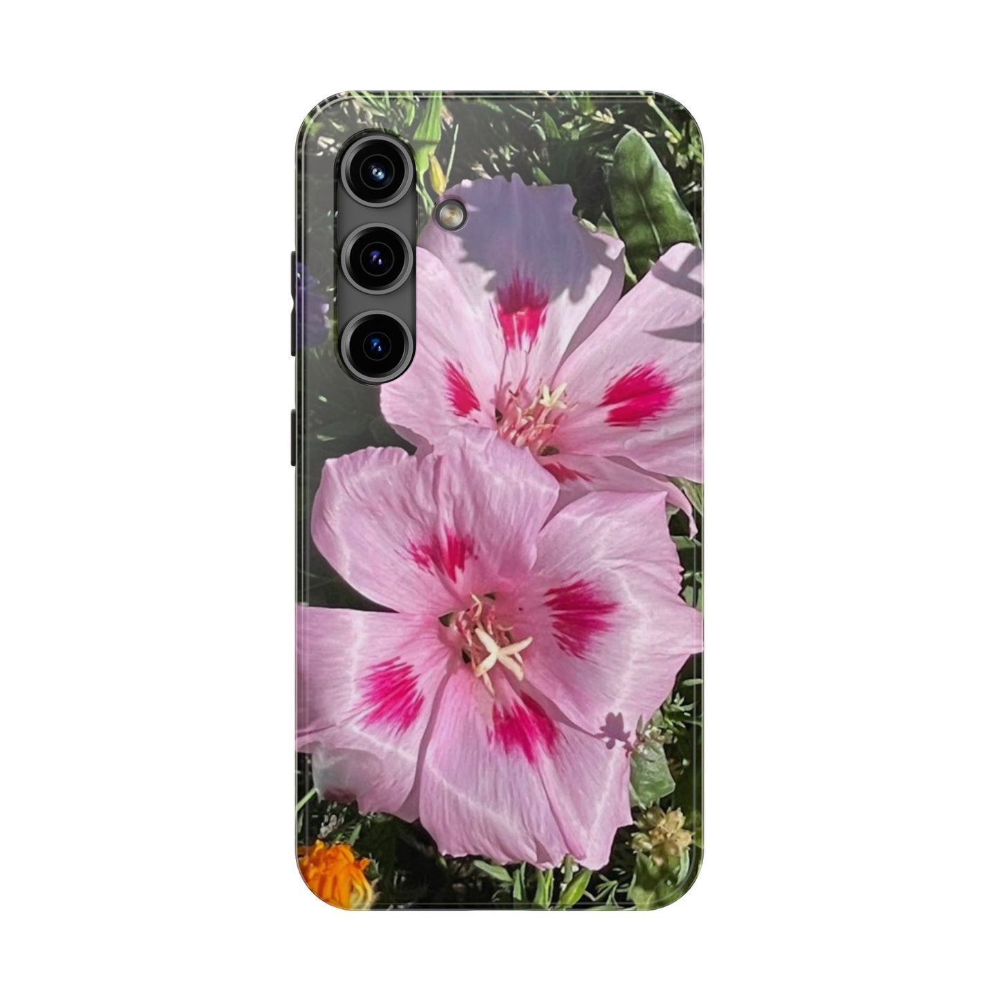 Vibrant Floral Tough Phone Case - Durable Protection with Stunning Pink Flowers