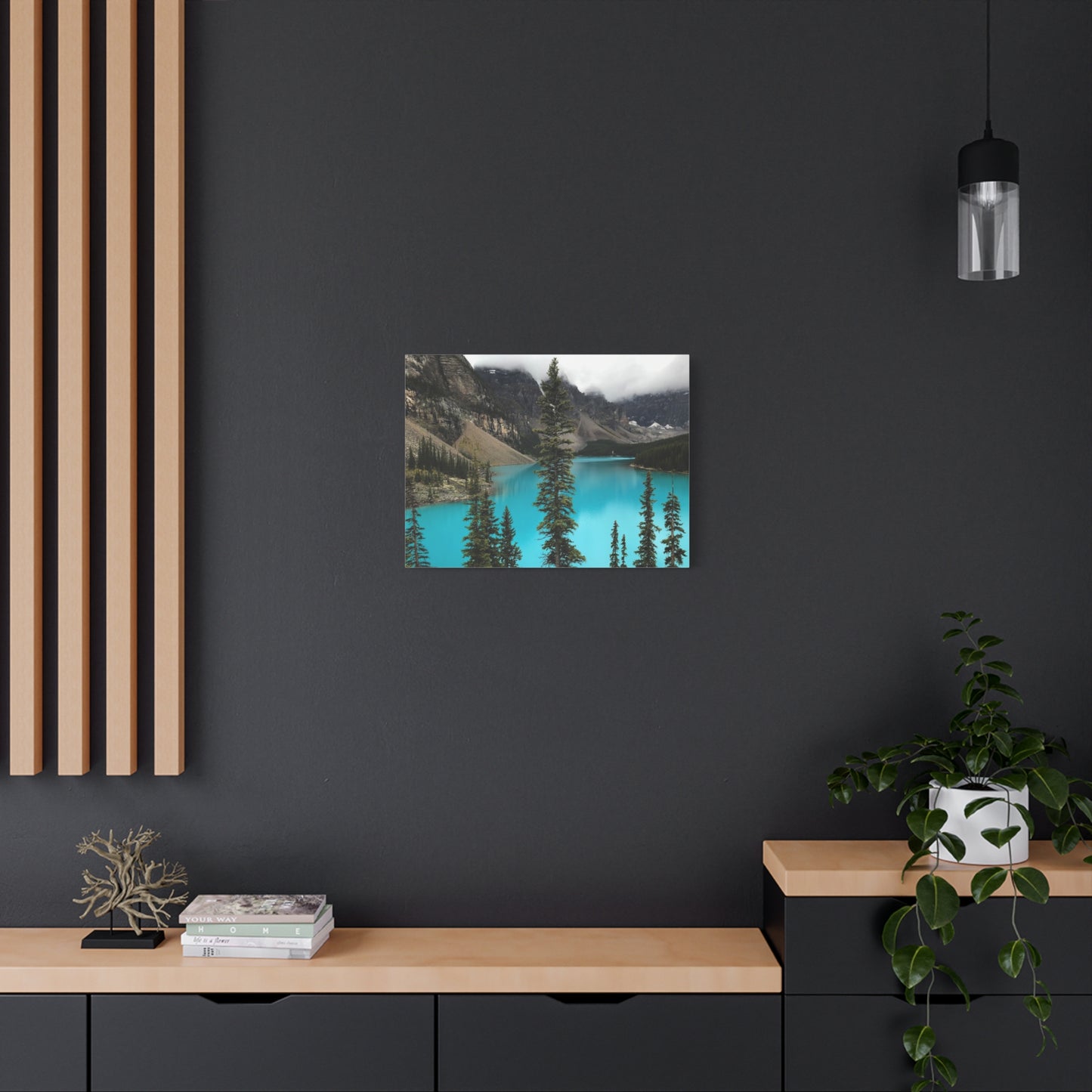 Scenic Landscape Canvas Wall Art - Tranquil Mountain Lake Decor
