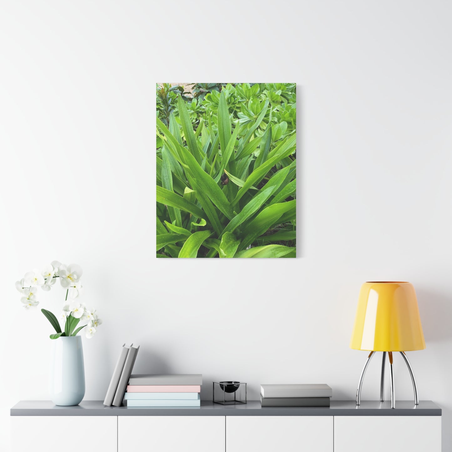 Nature-Inspired Matte Canvas Wall Art - Lush Greenery with snail