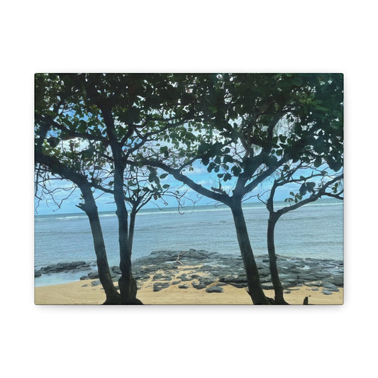 Serene Beach Landscape Canvas Print - Tranquil Coastal Wall Art