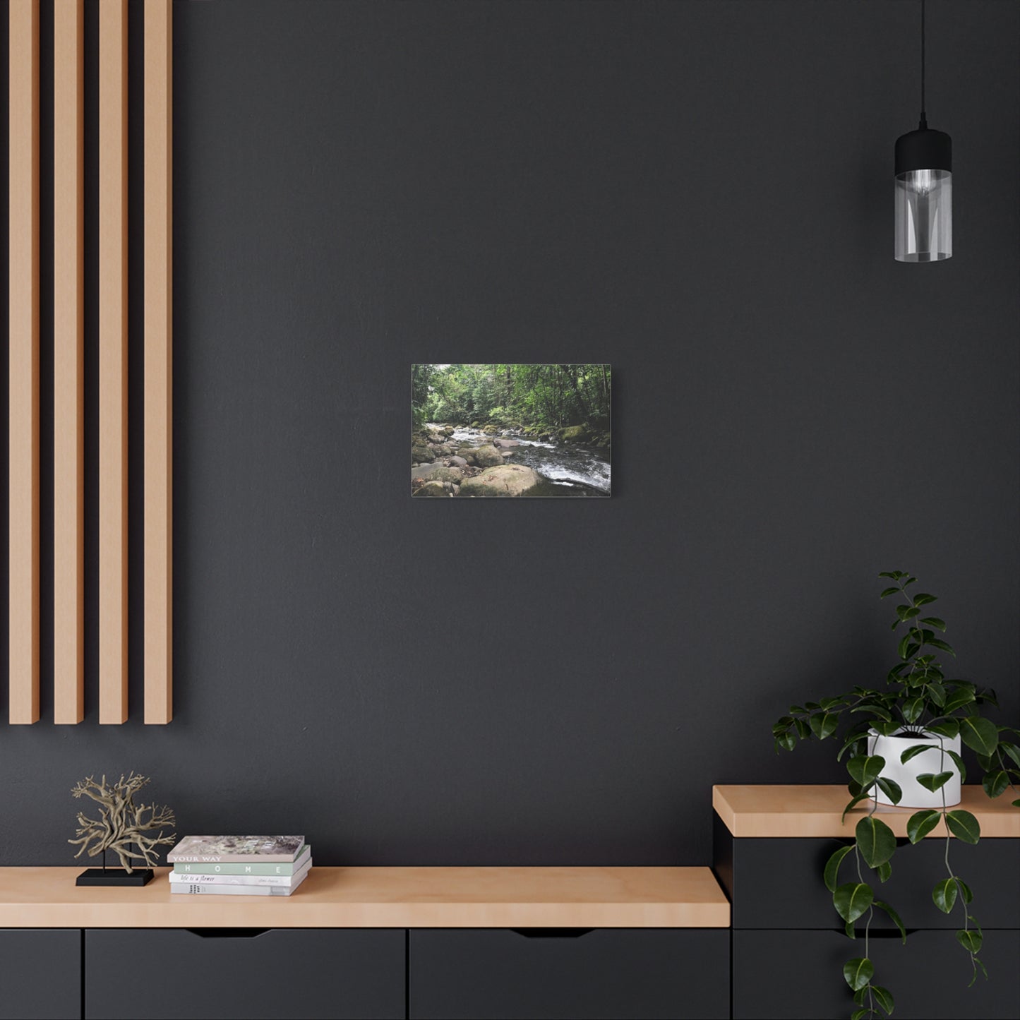 Serene Nature Canvas Wall Art – Tranquil River Landscape, 1.25" Stretched Print