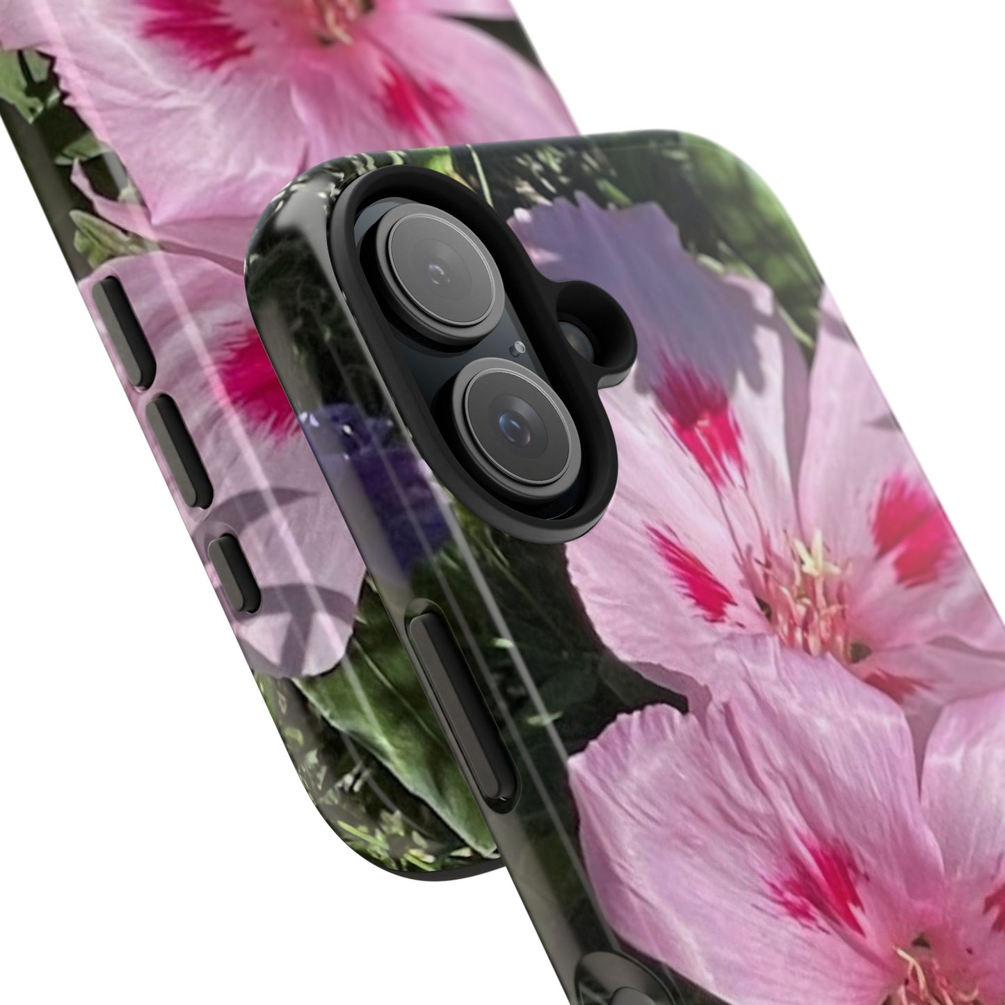 Vibrant Floral Tough Phone Case - Durable Protection with Stunning Pink Flowers
