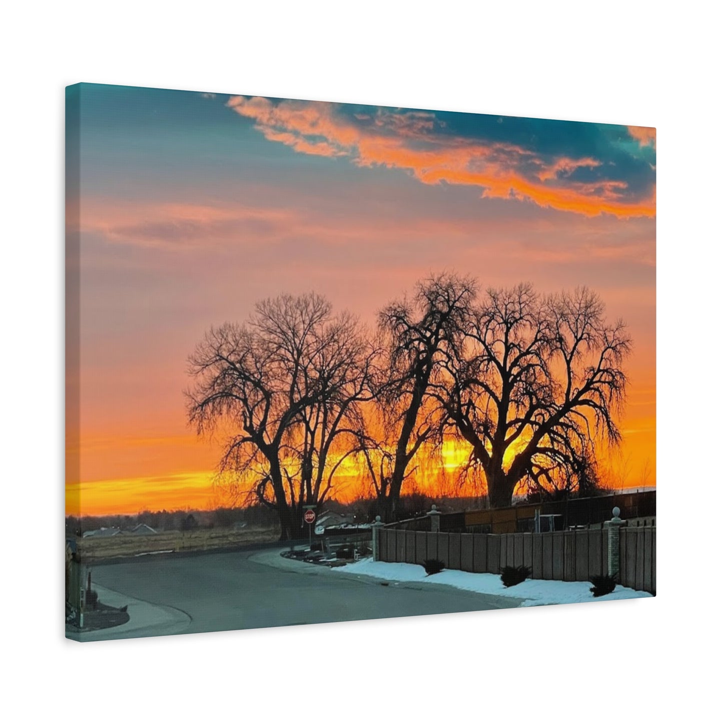 Serene Sunrise Matte Canvas Wall Art – 1.25" Stretched Landscape