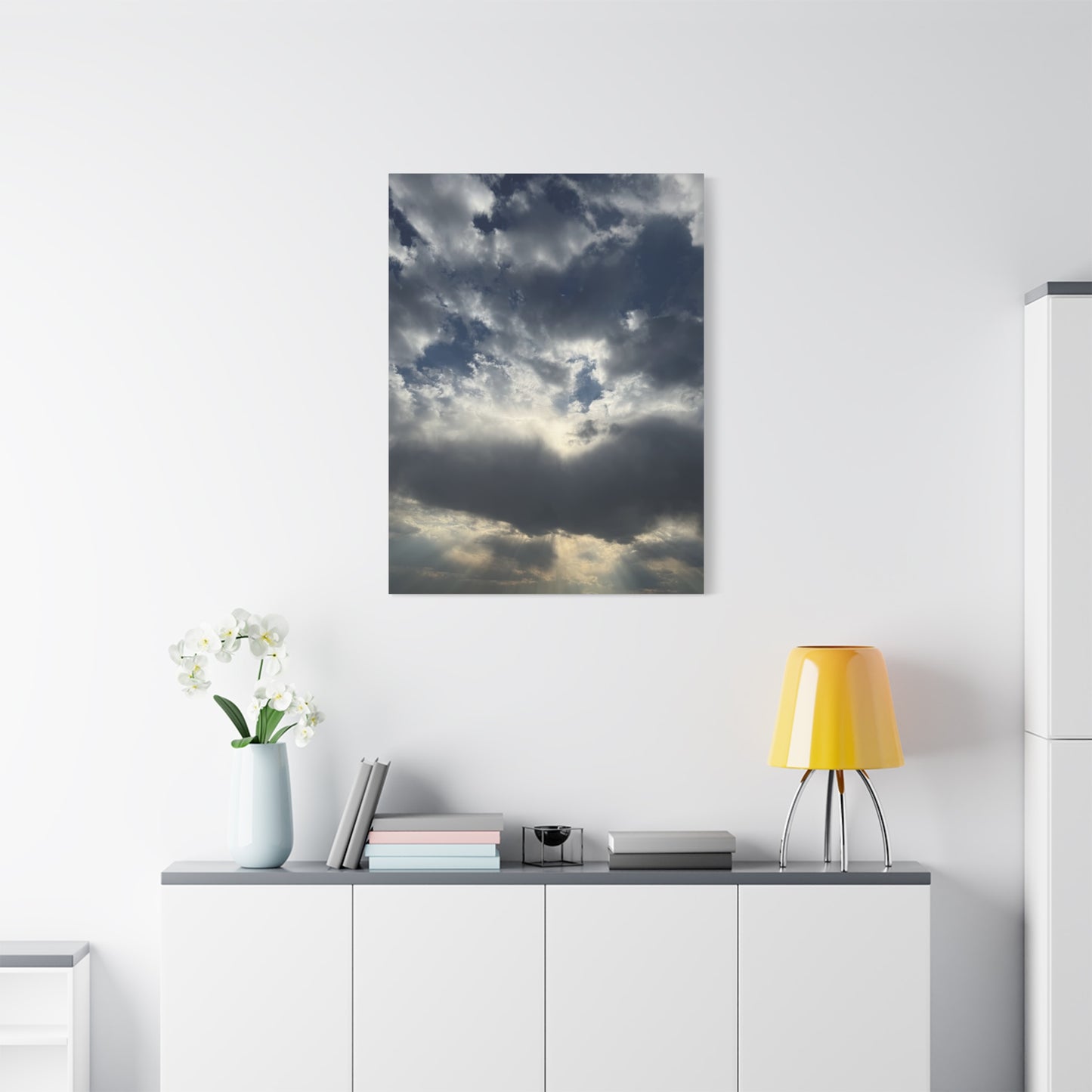 Cloudy Sky Canvas Art - Stretched Matte Wall Decor