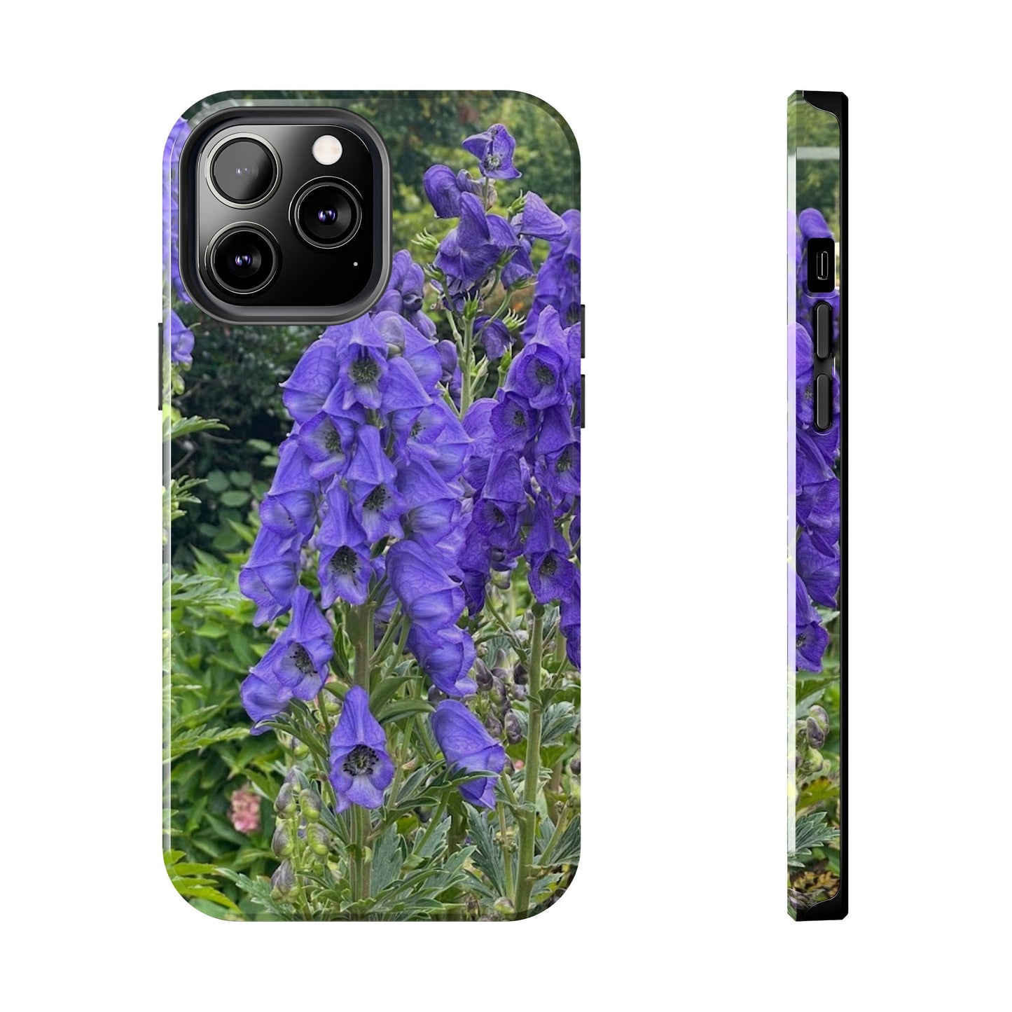 Elegant Floral Tough Phone Case - Purple Aconite Design