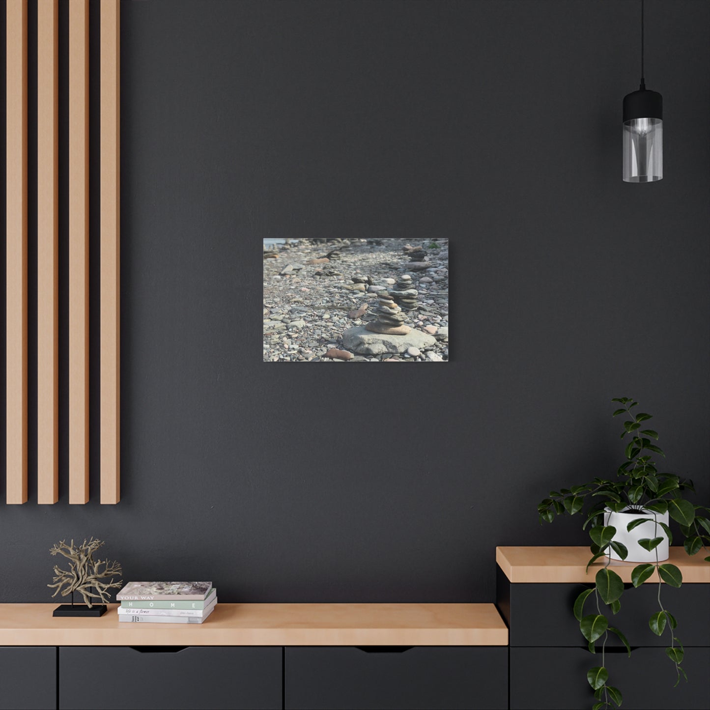 Serene Rock Balancing Canvas Art - 1.25" Matte Stretched Wall Décor