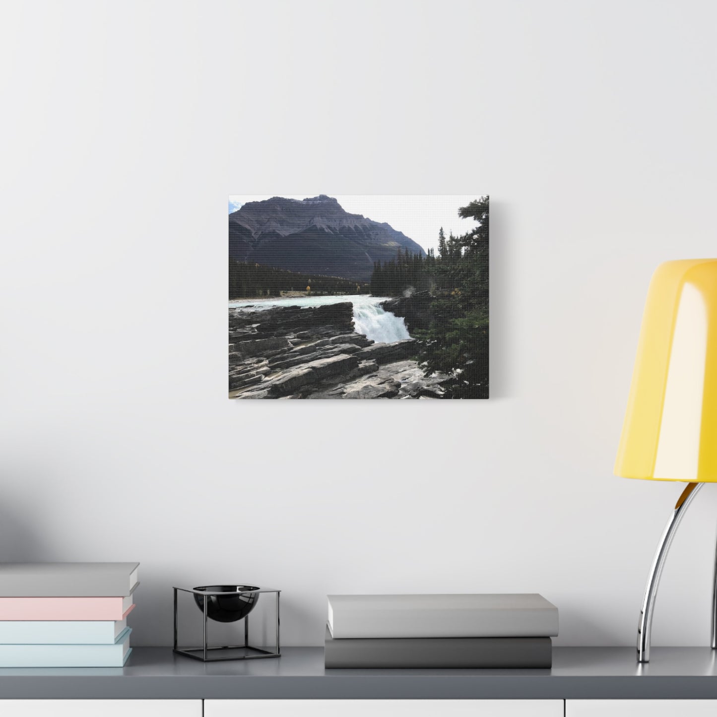 Mountain Waterfall Canvas Art - Stretched Wall Decor for Nature Lovers