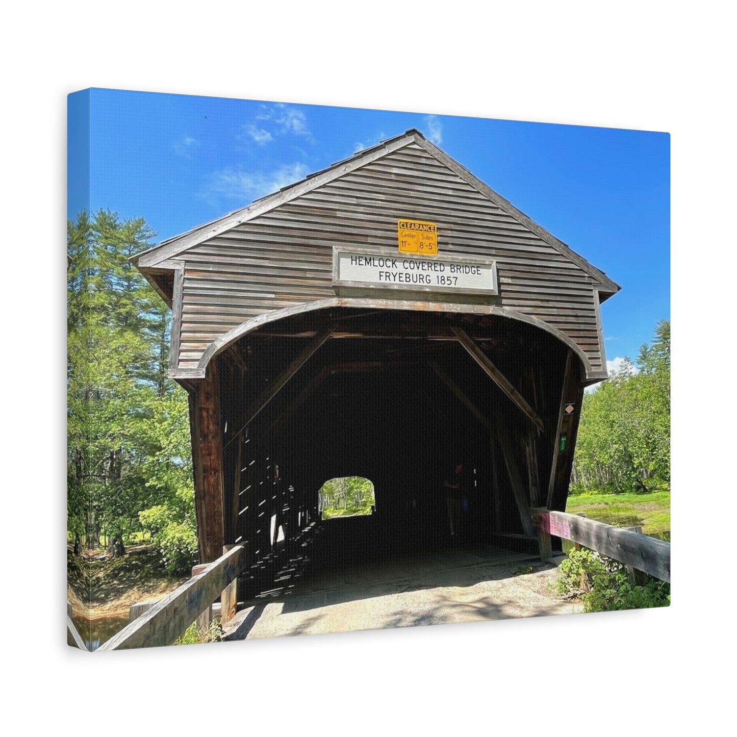 Scenic Covered Bridge Canvas Art – 1.25" Stretched Wall Decor for Nature Lovers