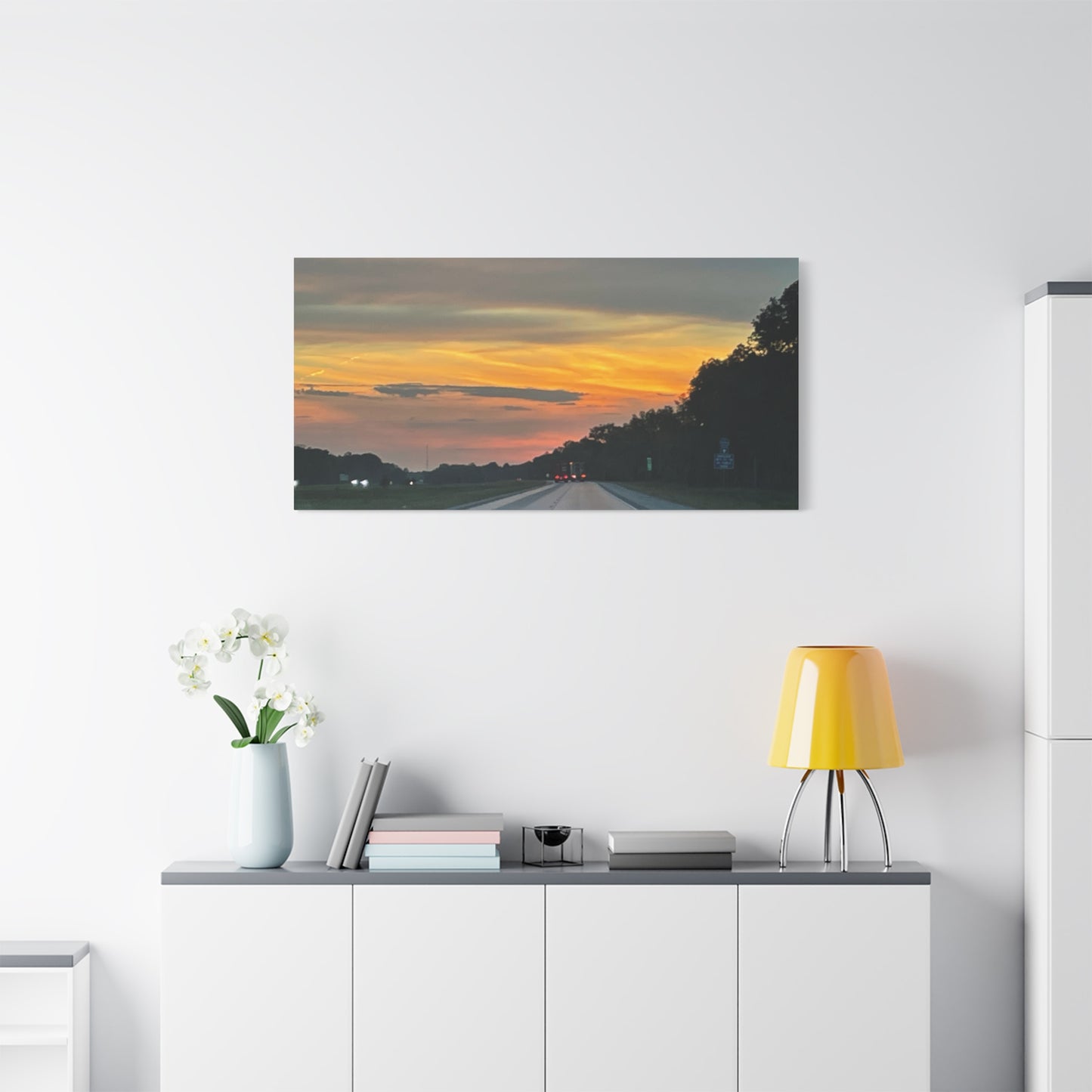 Sunset Roadway Canvas Print - Matte Stretched Artwork