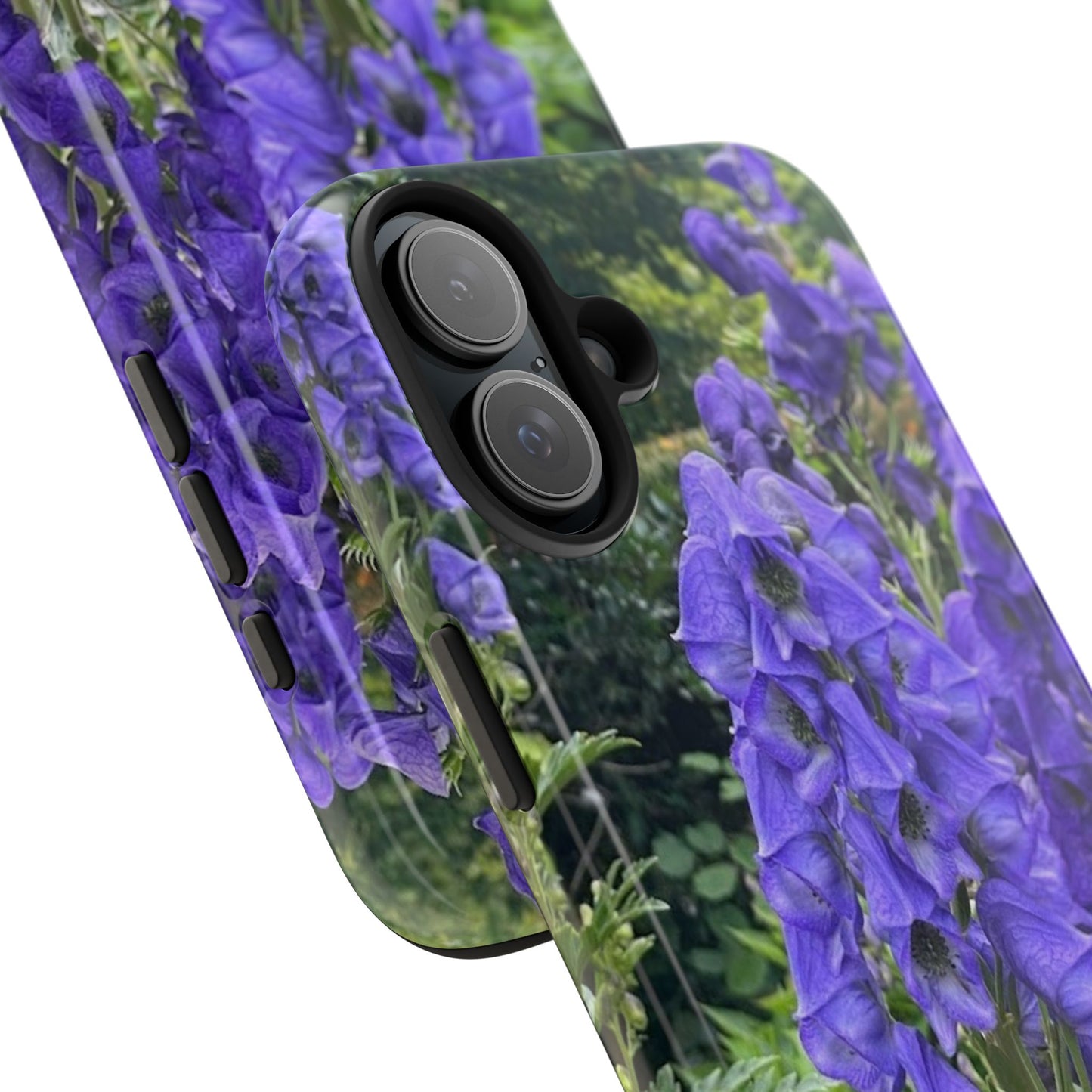 Elegant Floral Tough Phone Case - Purple Aconite Design