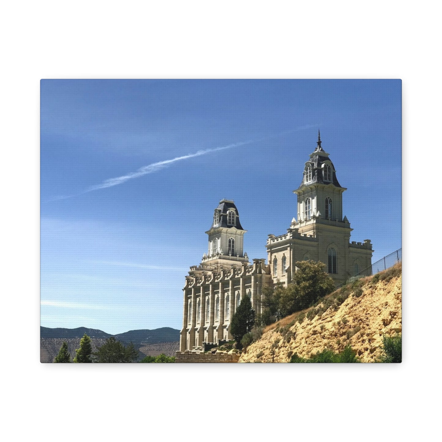 Stretched Matte Canvas Print of Historic Architecture Manti Temple LDS