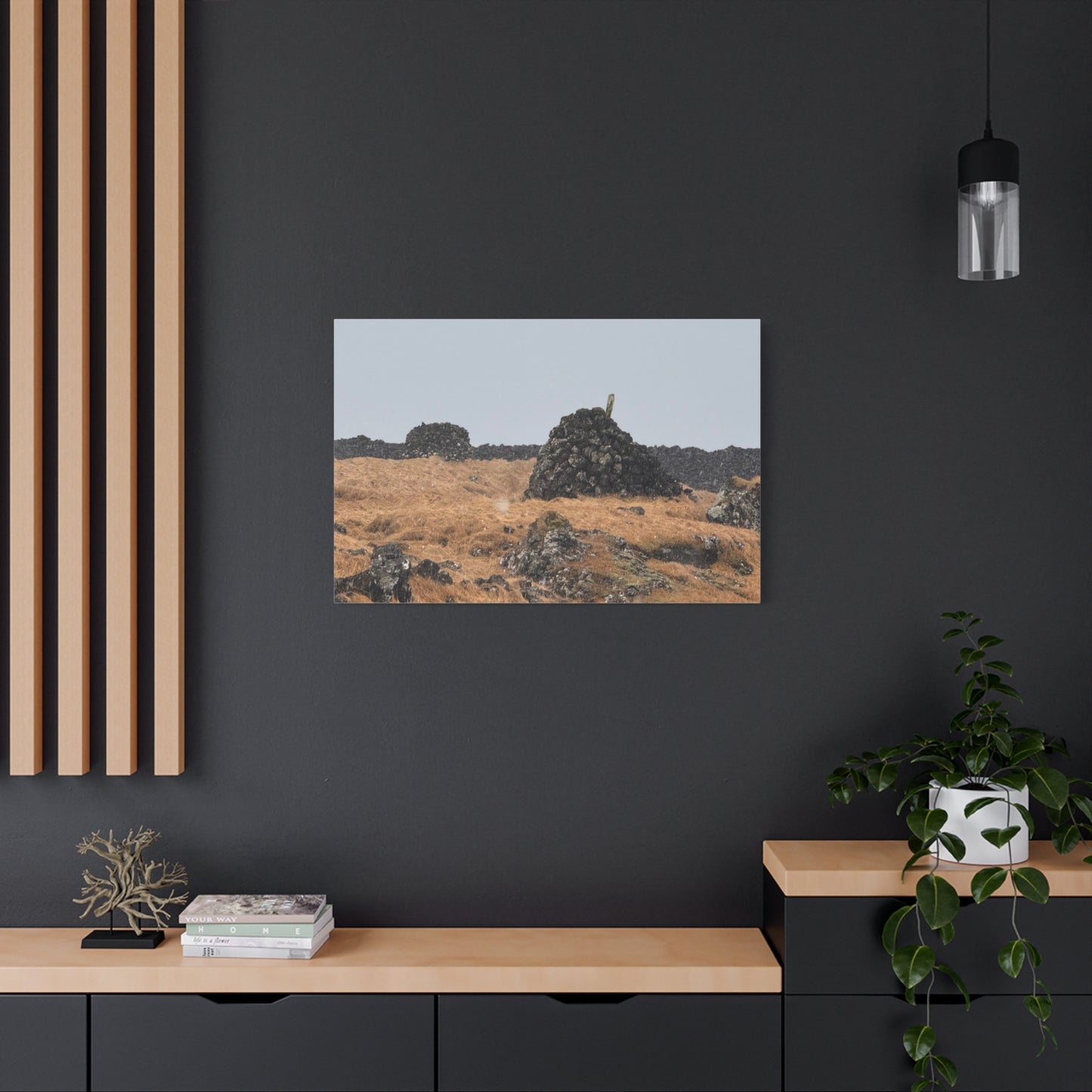 Nature-Inspired Stretched Canvas Art - Tranquil Rock Formation