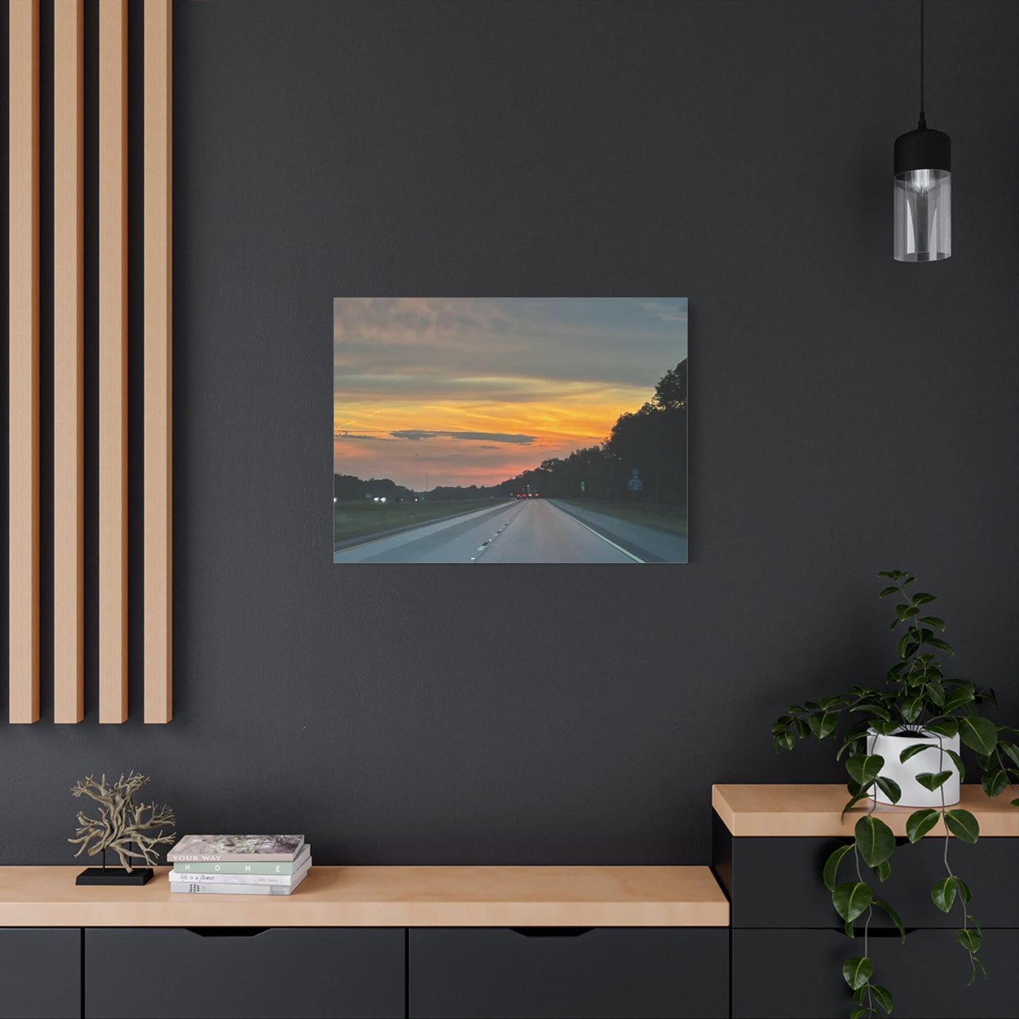 Sunset Roadway Canvas Print - Matte Stretched Artwork