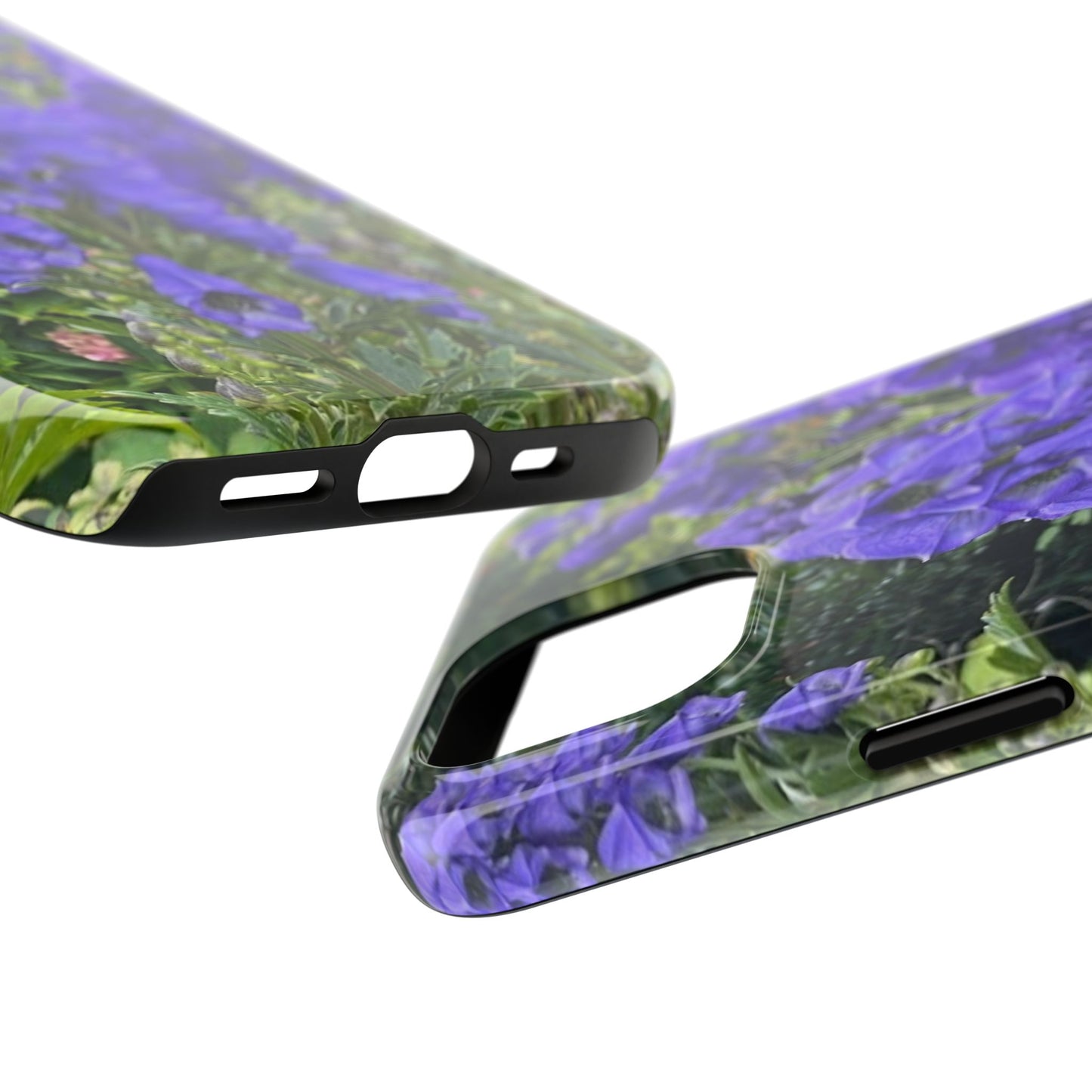 Elegant Floral Tough Phone Case - Purple Aconite Design