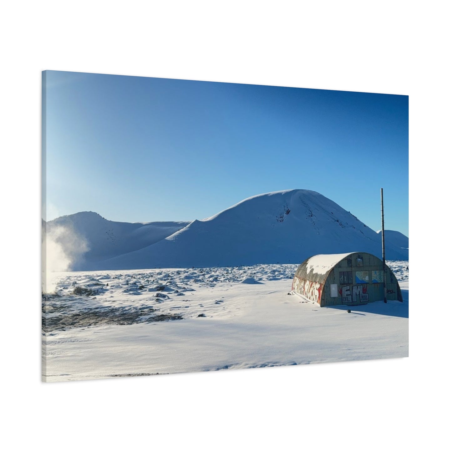 Snow-Covered Landscape Canvas Art - Stretched Matte Print