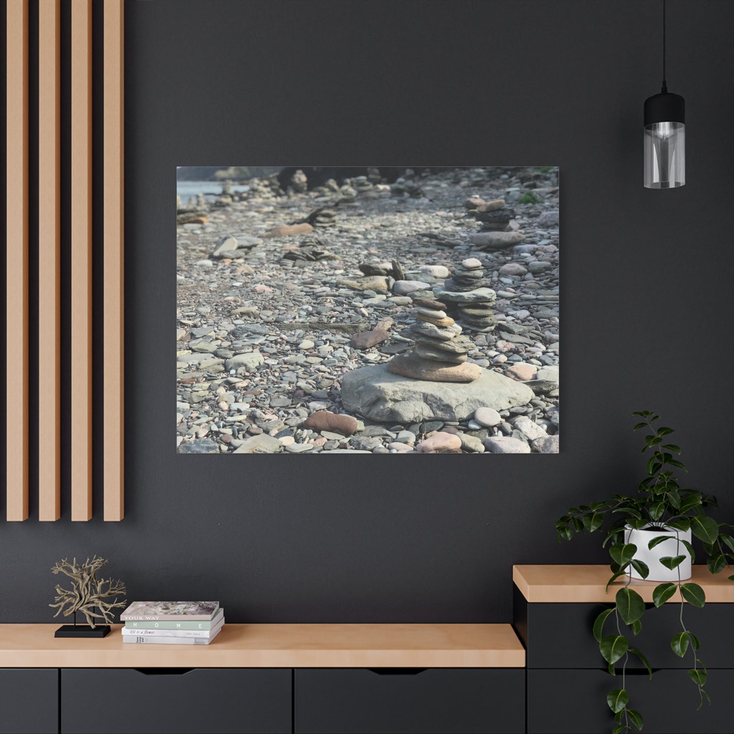 Serene Rock Balancing Canvas Art - 1.25" Matte Stretched Wall Décor