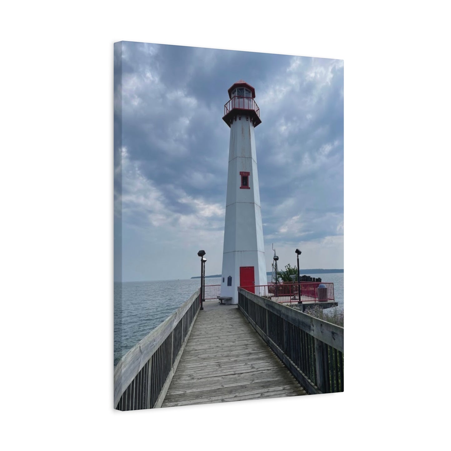 Coastal Lighthouse Canvas Art Print - 12x16 Stretched Wall Decor