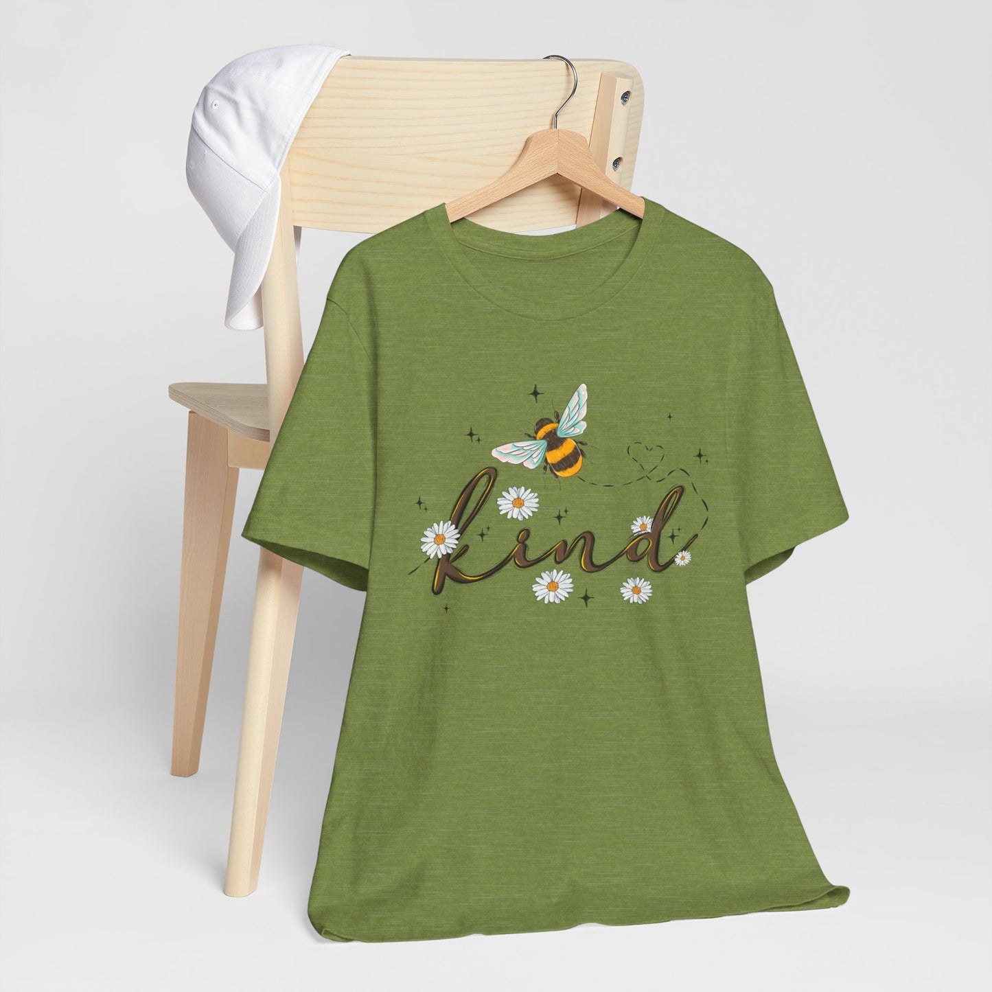 Bee Kind Unisex Jersey Short Sleeve Tee - Inspirational Floral Design