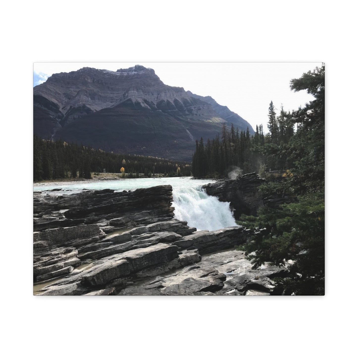 Mountain Waterfall Canvas Art - Stretched Wall Decor for Nature Lovers