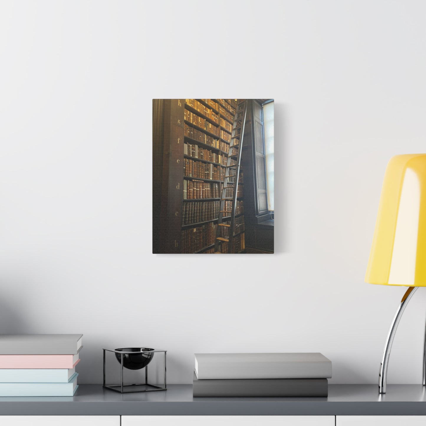 Library Wall Art | Vintage Bookcase Canvas Print - Trinity College Long Room