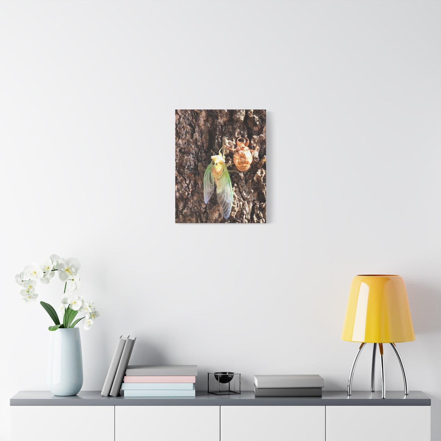 Nature-Inspired Wall Art: Cicada Lifecycle Canvas Print