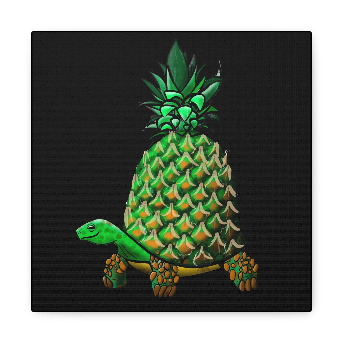 Tropical Turtle Canvas Art - Fun Pineapple Design for Home Décor