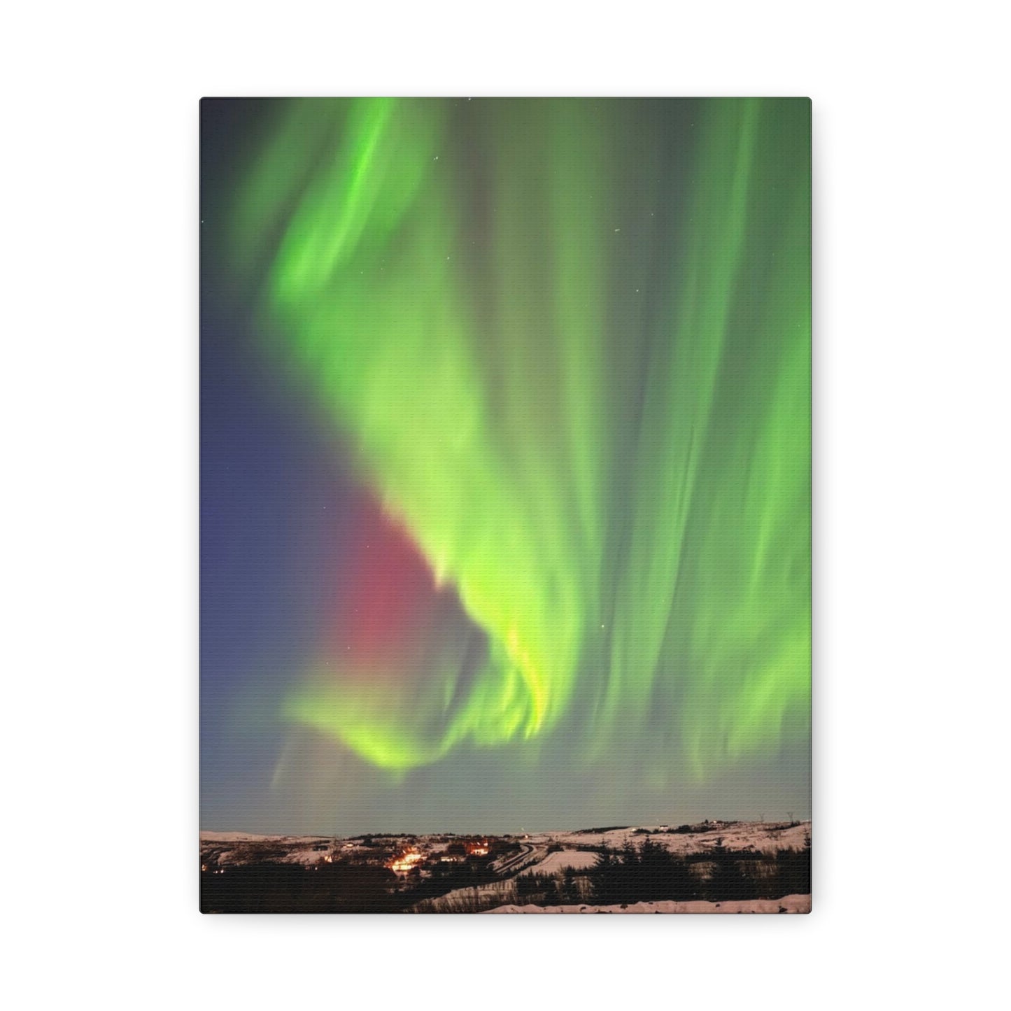 Aurora Borealis Canvas Art - Stunning Northern Lights Stretched Wall Decor Iceland
