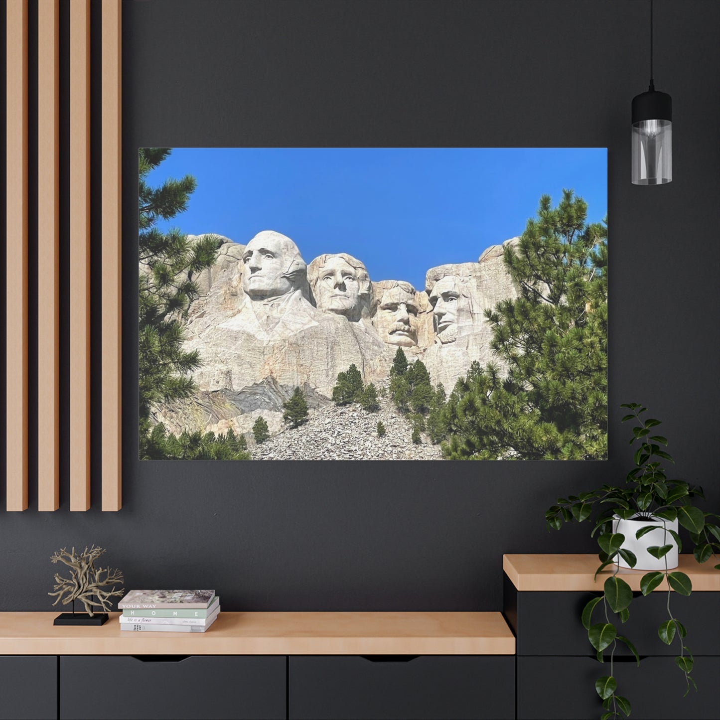 Rustic Mount Rushmore Canvas Art - Stretched Wall Decor