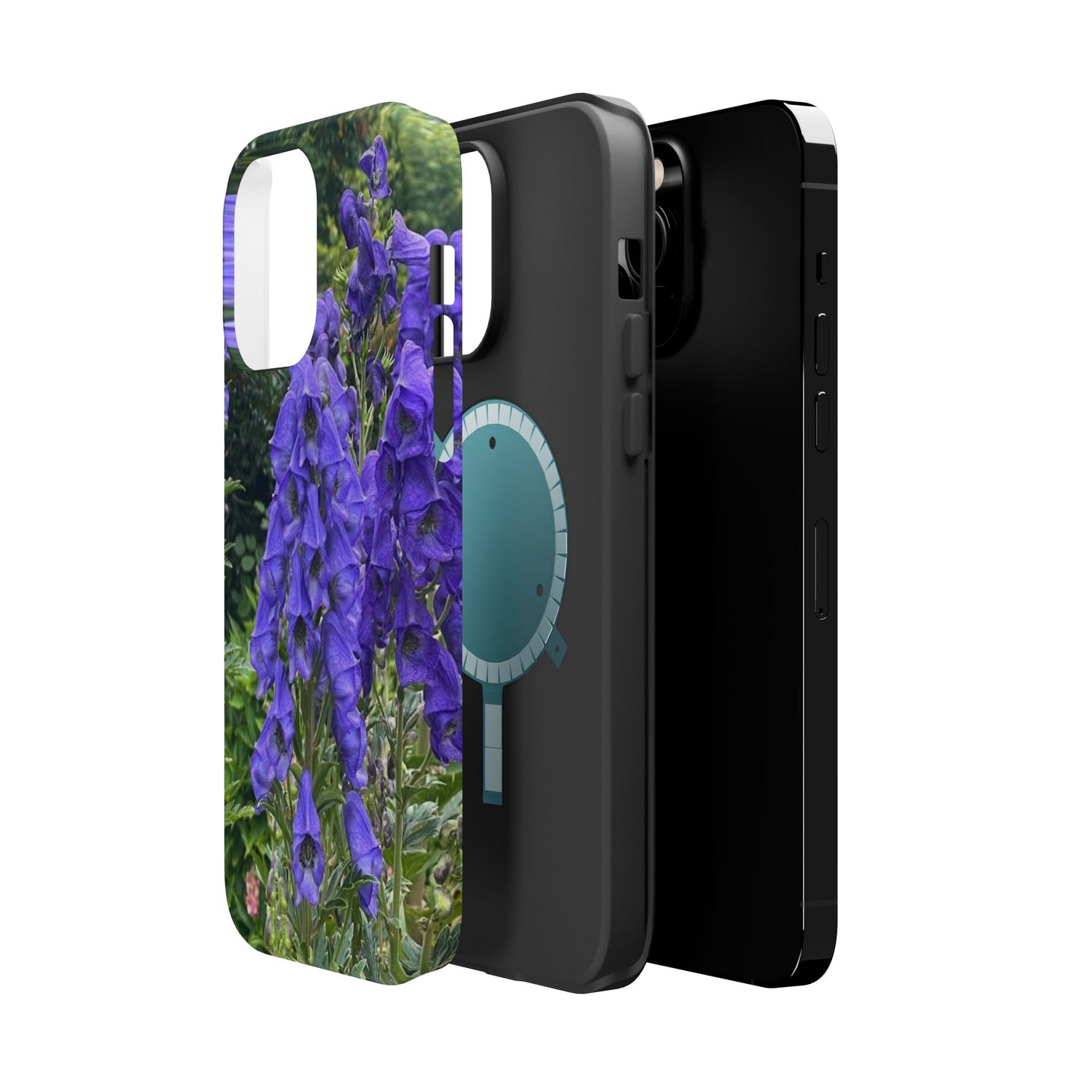 Floral Magnetic Tough Case - Vibrant Purple Flower Design for Resilience and Style