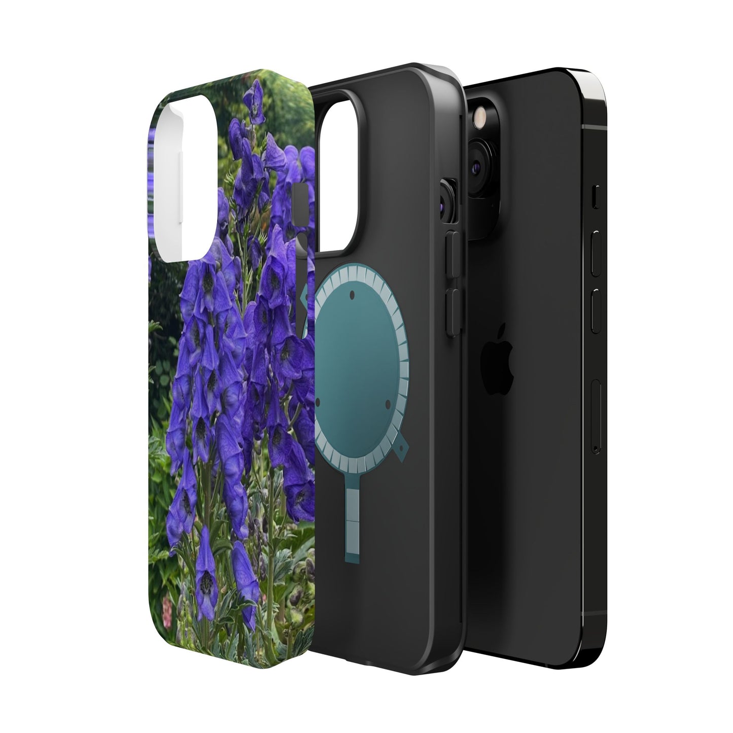 Floral Magnetic Tough Case - Vibrant Purple Flower Design for Resilience and Style