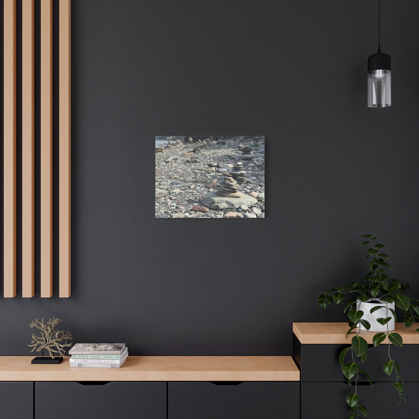 Serene Rock Balancing Canvas Art - 1.25" Matte Stretched Wall Décor
