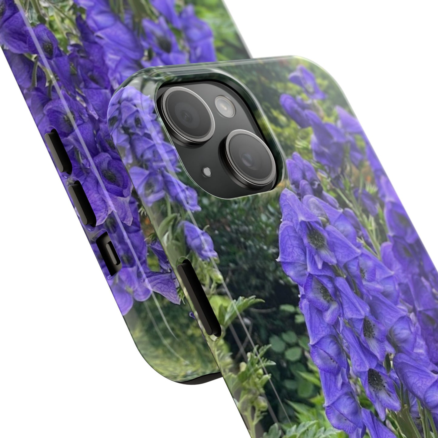 Elegant Floral Tough Phone Case - Purple Aconite Design