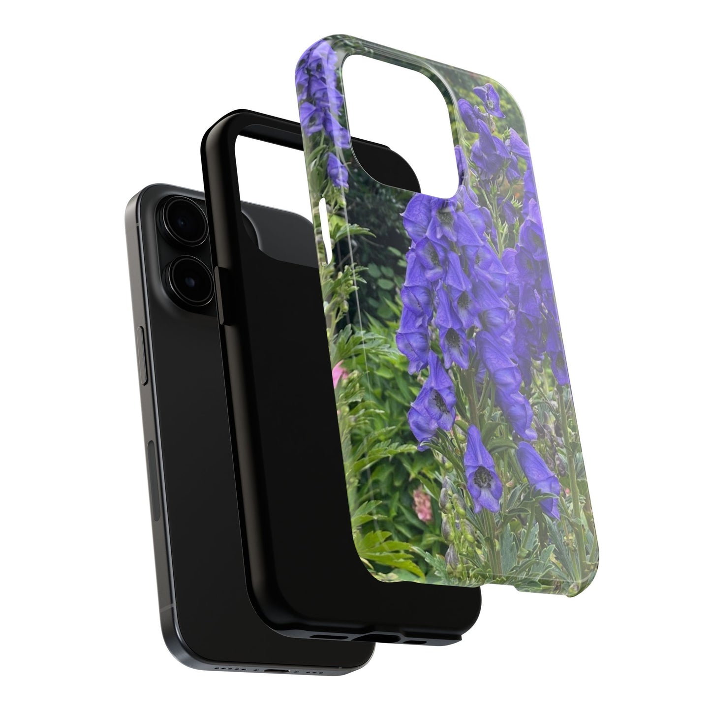 Elegant Floral Tough Phone Case - Purple Aconite Design