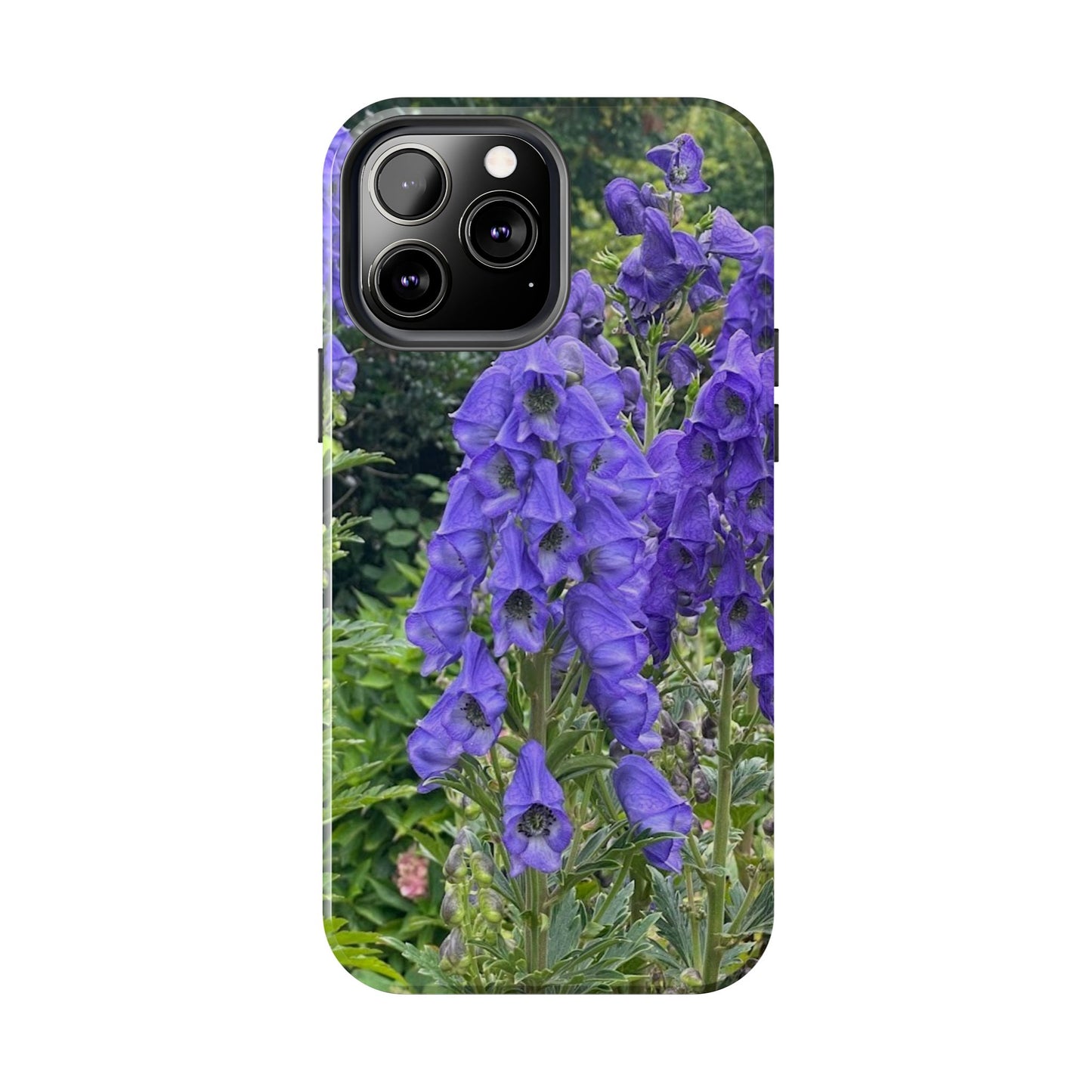 Elegant Floral Tough Phone Case - Purple Aconite Design