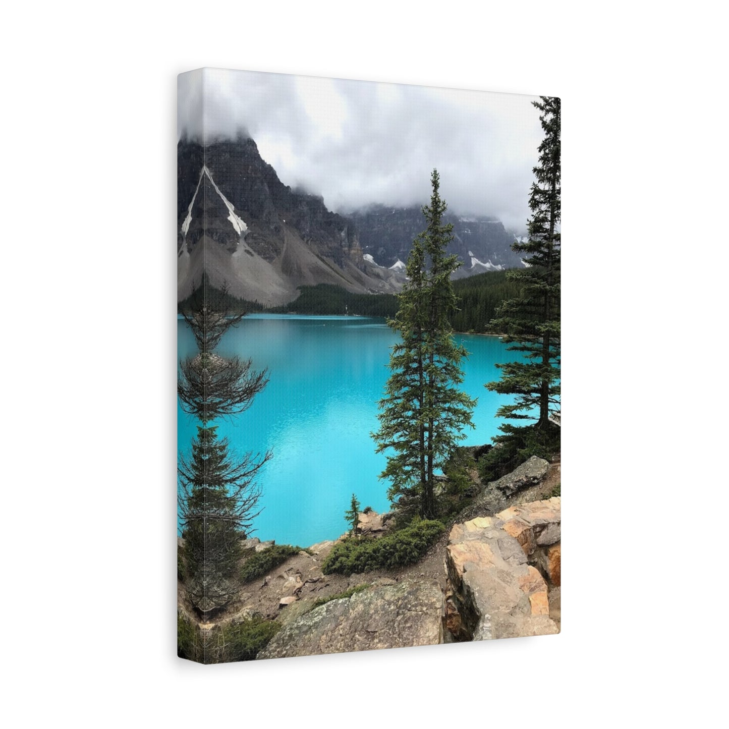Nature Canvas Print - Tranquil Mountain Lake Art for Home Decor