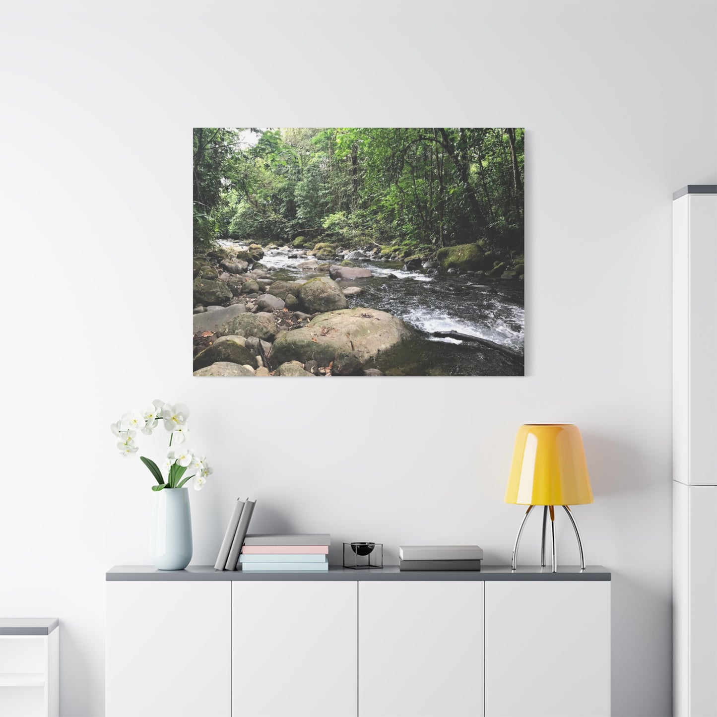 Serene Nature Canvas Wall Art – Tranquil River Landscape, 1.25" Stretched Print