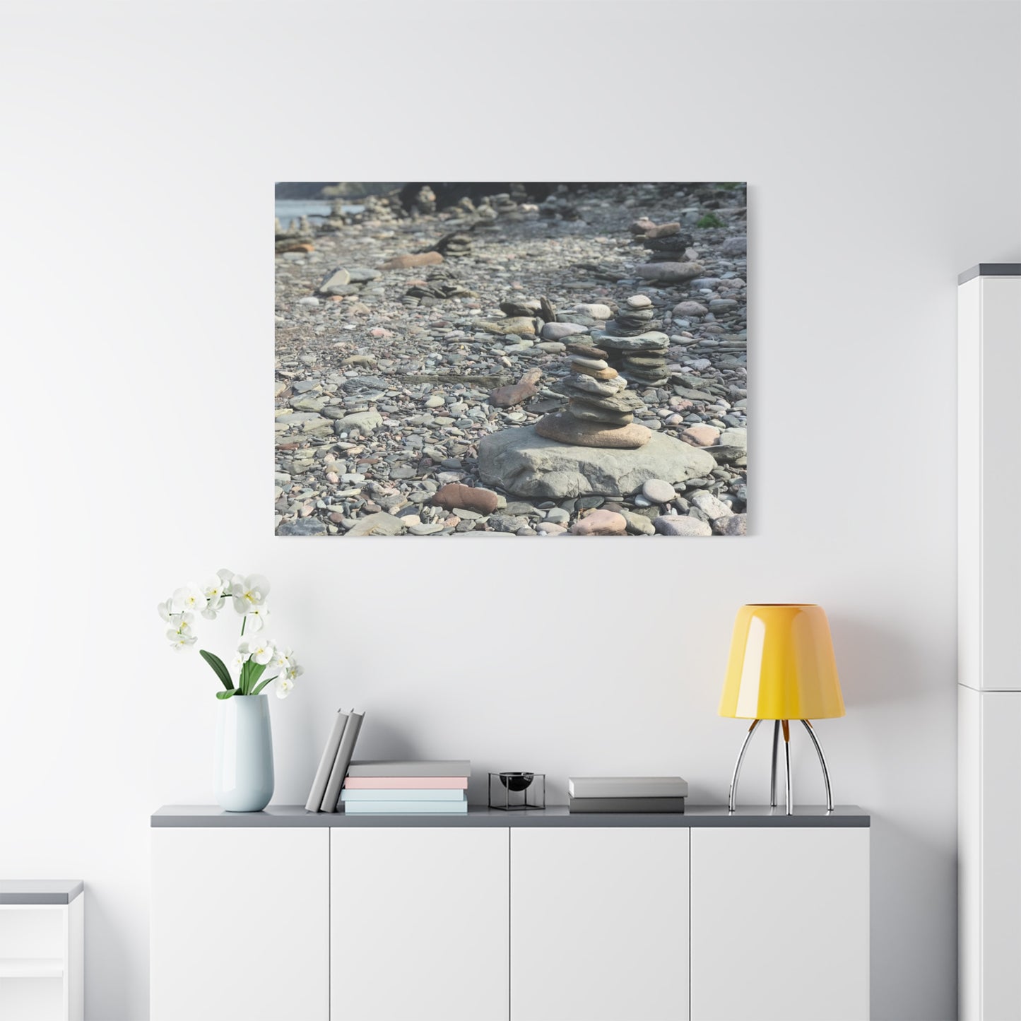 Serene Rock Balancing Canvas Art - 1.25" Matte Stretched Wall Décor