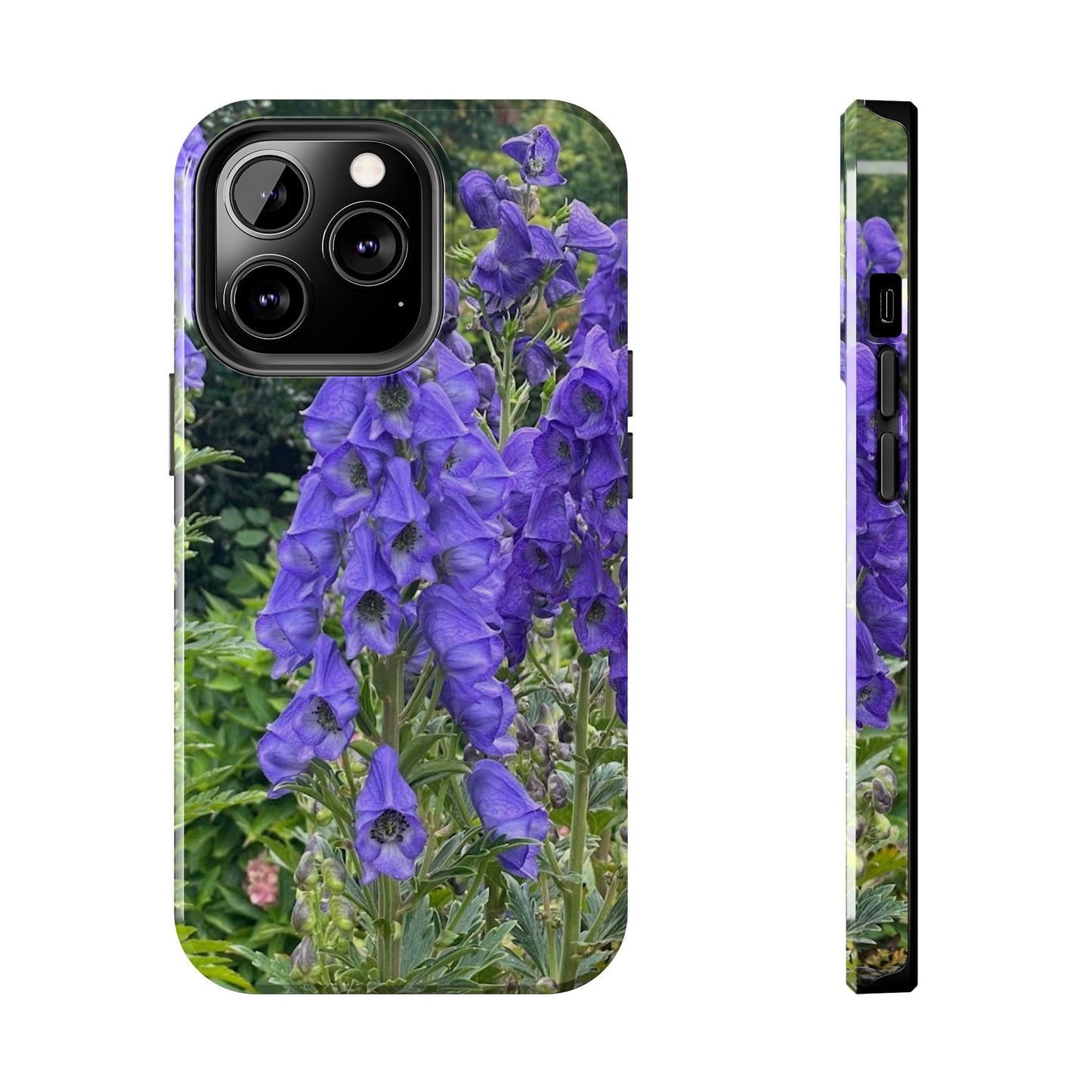Elegant Floral Tough Phone Case - Purple Aconite Design