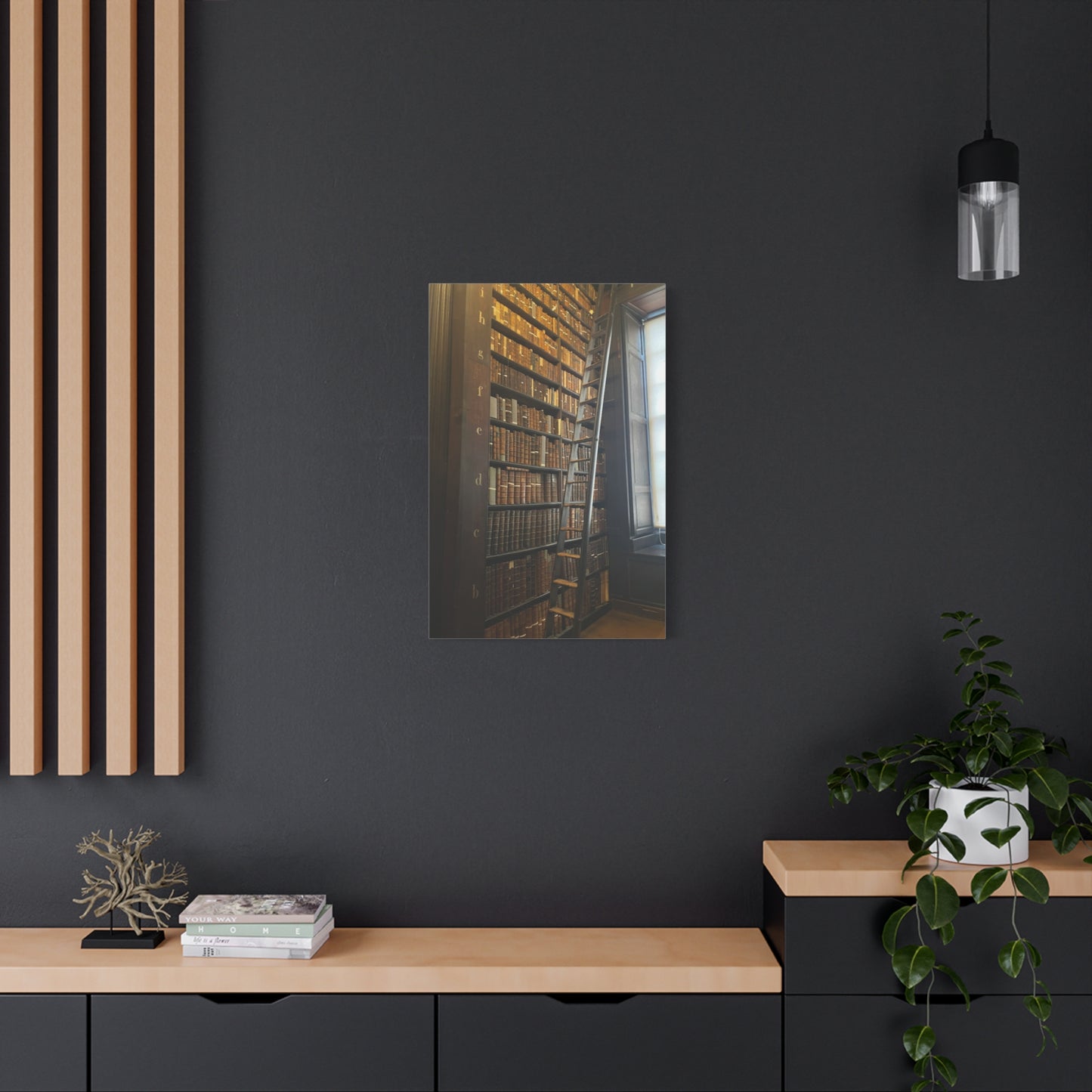Library Wall Art | Vintage Bookcase Canvas Print - Trinity College Long Room