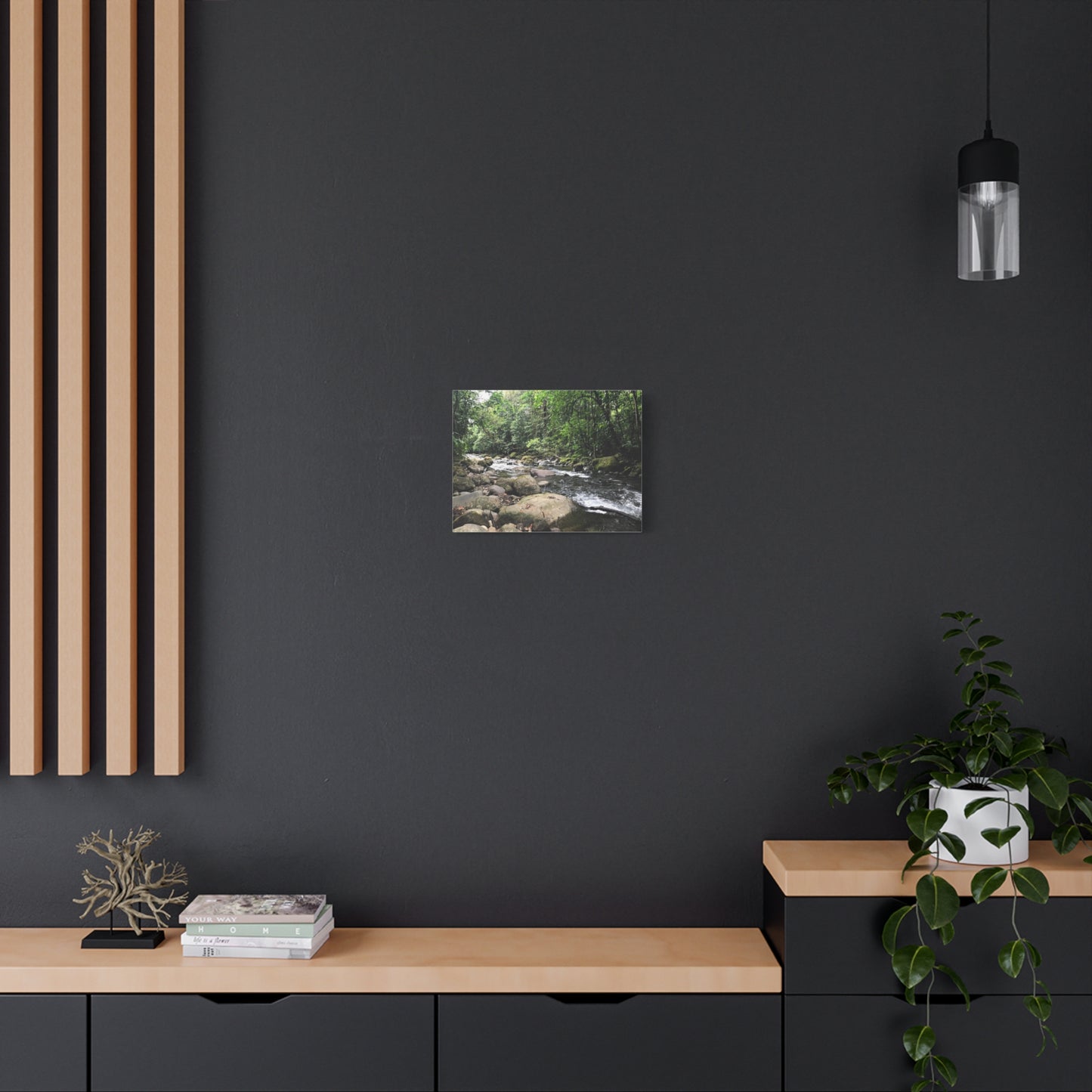 Serene Nature Canvas Wall Art – Tranquil River Landscape, 1.25" Stretched Print