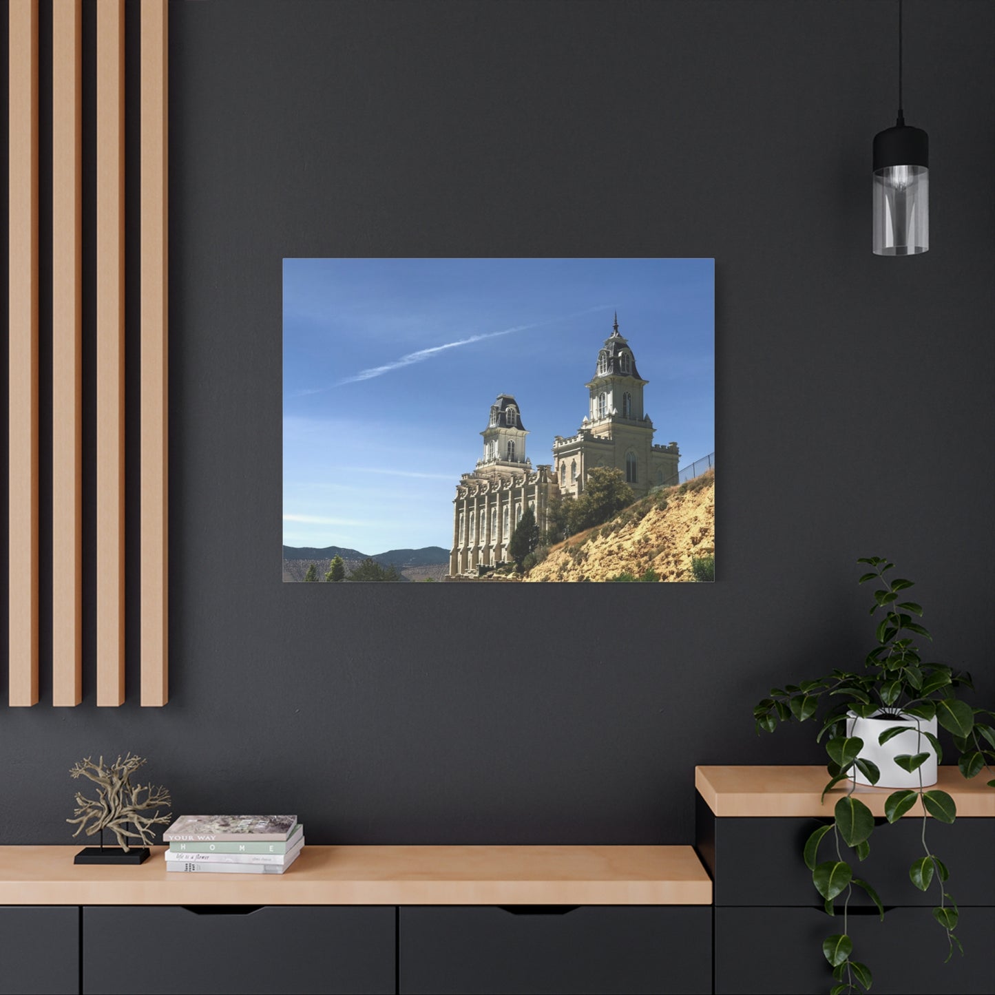 Stretched Matte Canvas Print of Historic Architecture Manti Temple LDS