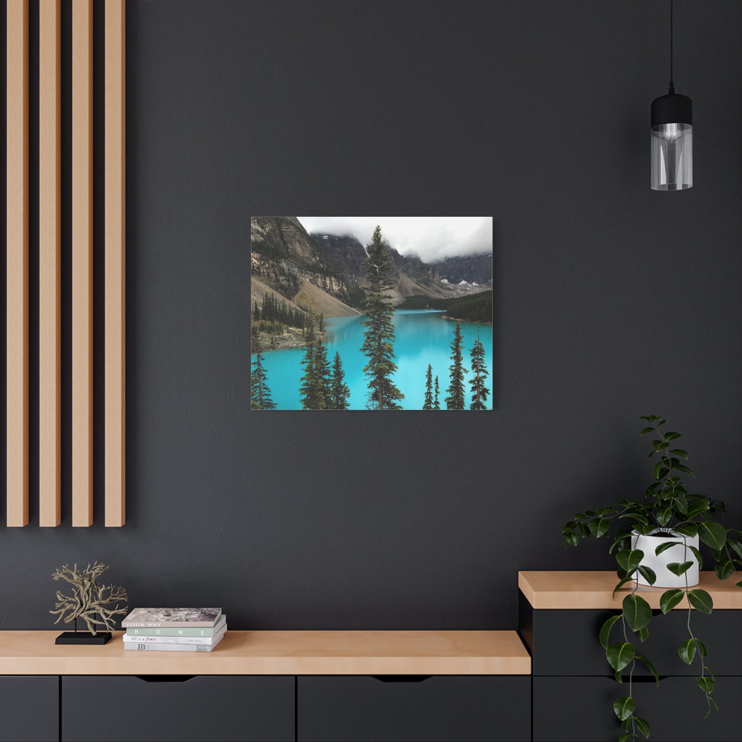 Scenic Landscape Canvas Wall Art - Tranquil Mountain Lake Decor